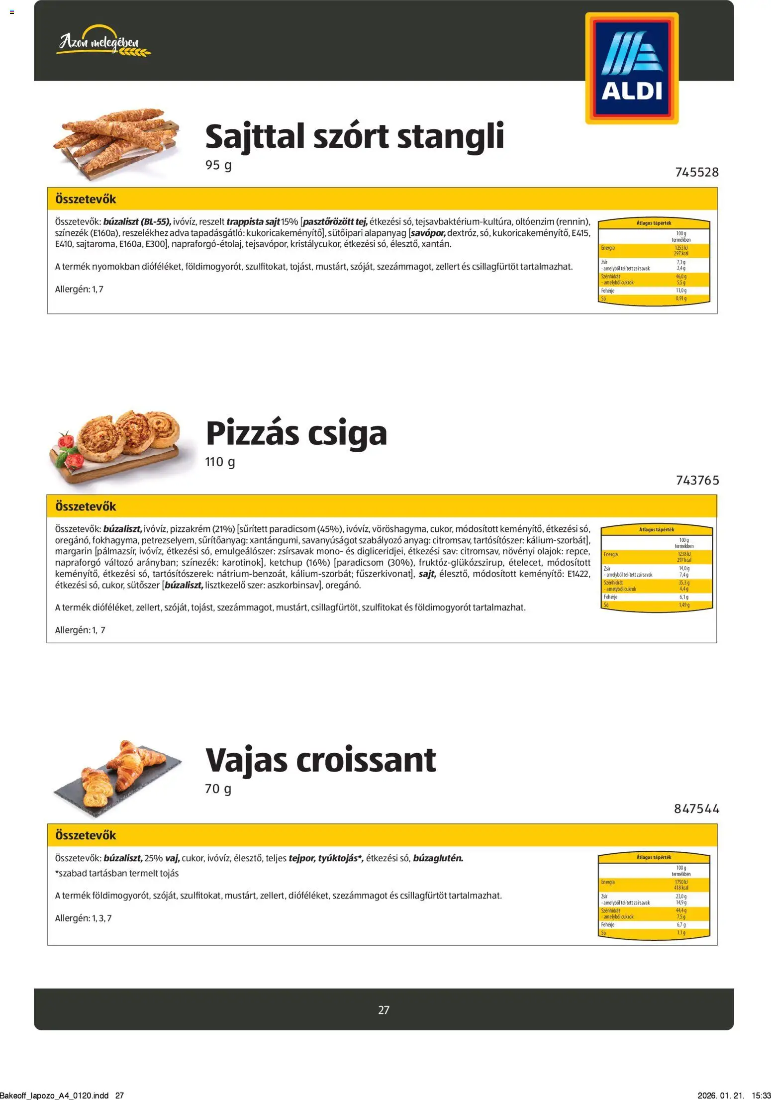 Aldi akciós ujság - amely érvényes a következő dátumtól: 26.08.2024 | Oldal: 27 | Termékek: Burek, Fehérje, Alma, Tészta