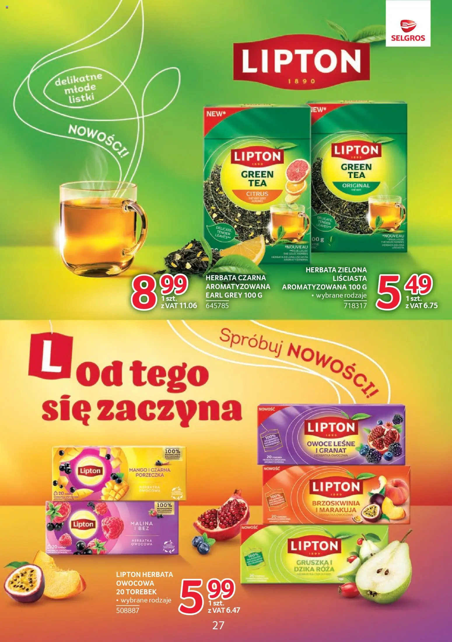 Selgros cash&carry Gazetka - Markowe produkty od 04.12.2025 | Strona: 27 | Produkty: Malina, Porzeczka, Herbata, Owoce