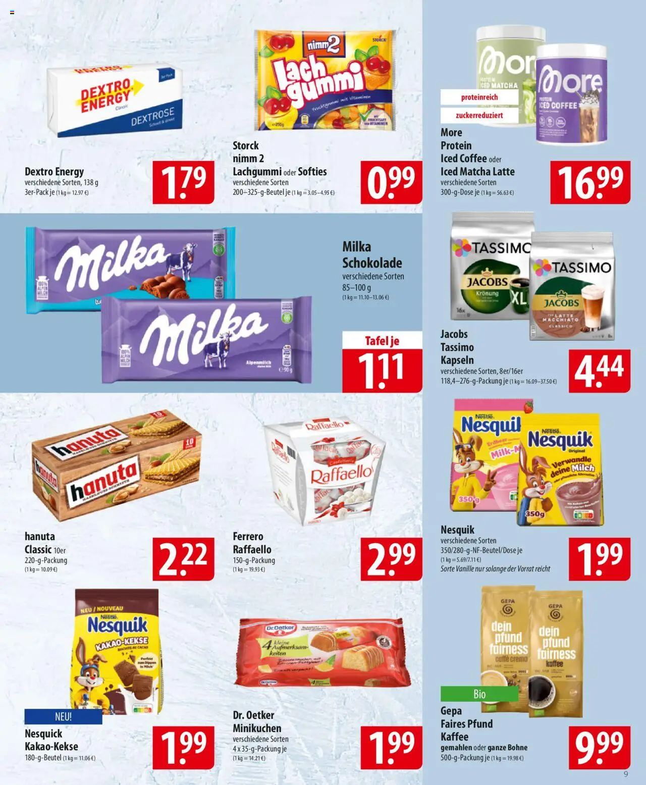 Famila Prospekt 	 - gültig ab dem 18.08.2025 | Seite: 9 | Produkte: Nesquik, Milch, Fruchtsaft, Tassimo