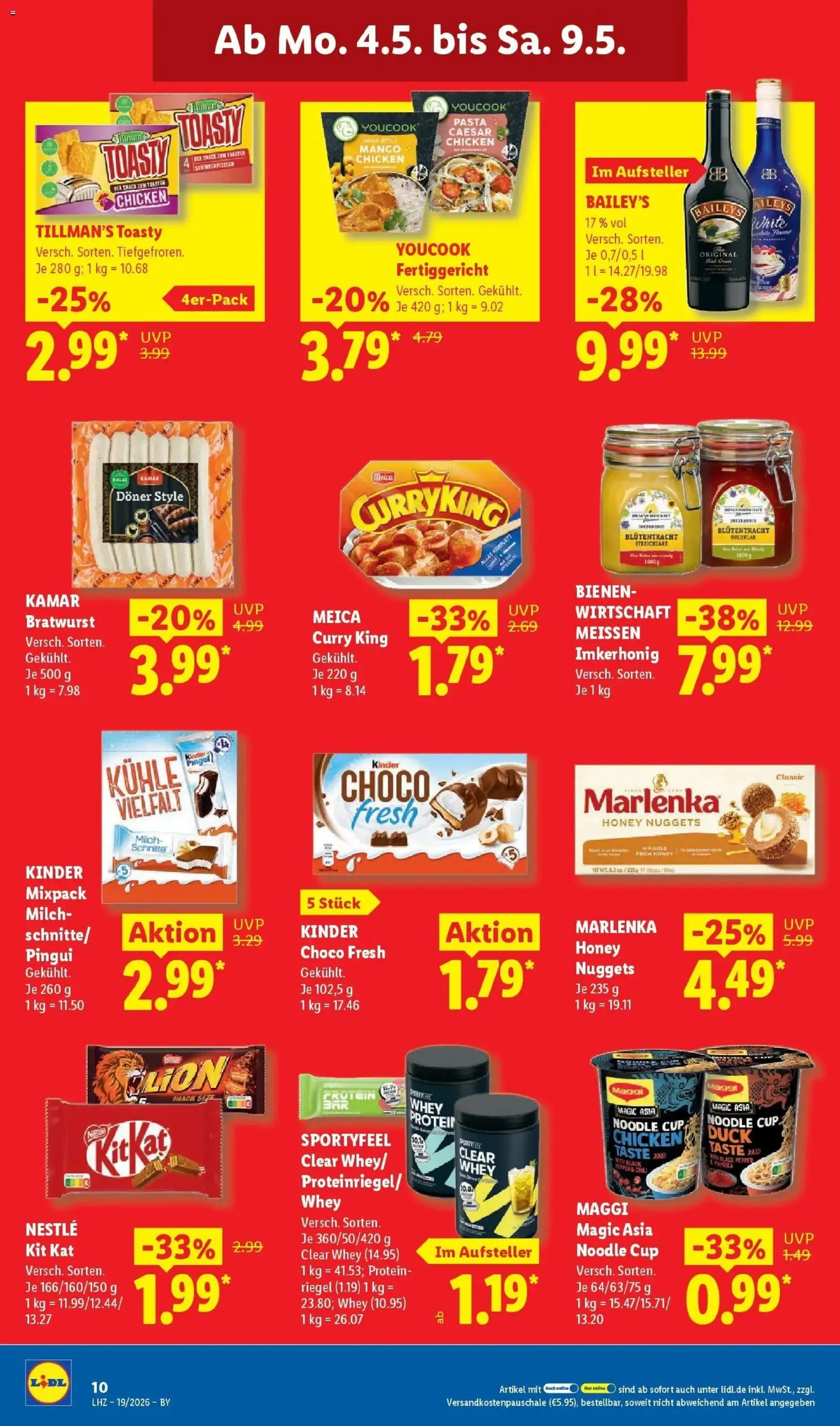 Lidl Německo leták od 04.05.2026 | Strana: 20 | Produkty: Maggi, Protein, Kinder, Baileys