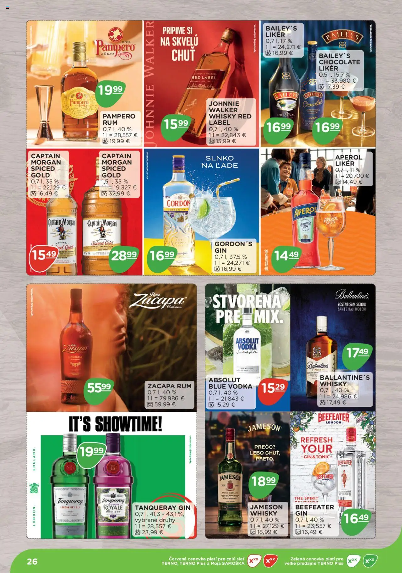 Nové Terno akcie – leták je platný od 08.09.2025 | Strana: 26 | Produkty: Jameson, Vodka, Whisky, Rum
