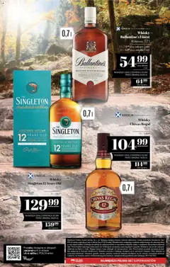 Pogląd oferty "POLOmarket Katalog - Alkoholi" - ważna od 26.09.2025 | Strona: 22 | Produkty: Chivas Regal, Whisky Chivas Regal, Whisky Singleton, Regał