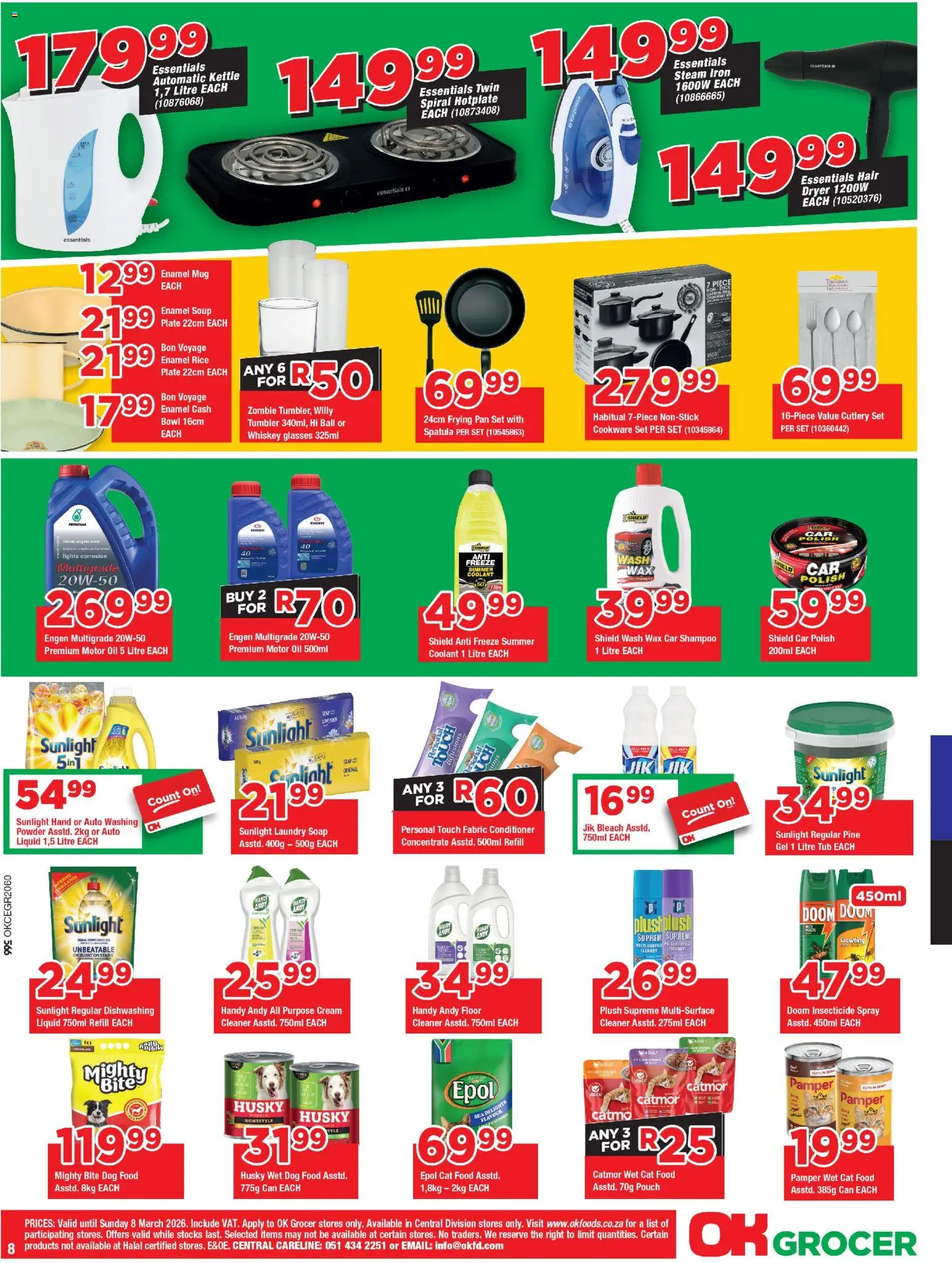 New OK Foods catalogue – valid from 25.02.2026 | Page: 8 | Products: Powder, Cookware, Conditioner, Soap