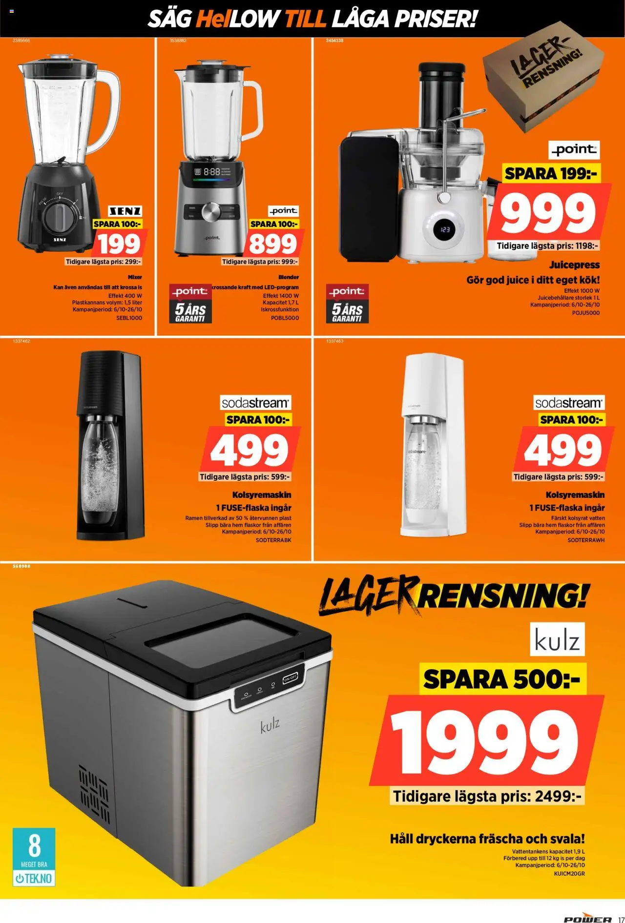 Power reklamblad aktuell från 20.10.2025 | Sida: 17 | Produkter: Juicepress, Såg, Sodastream, Blender