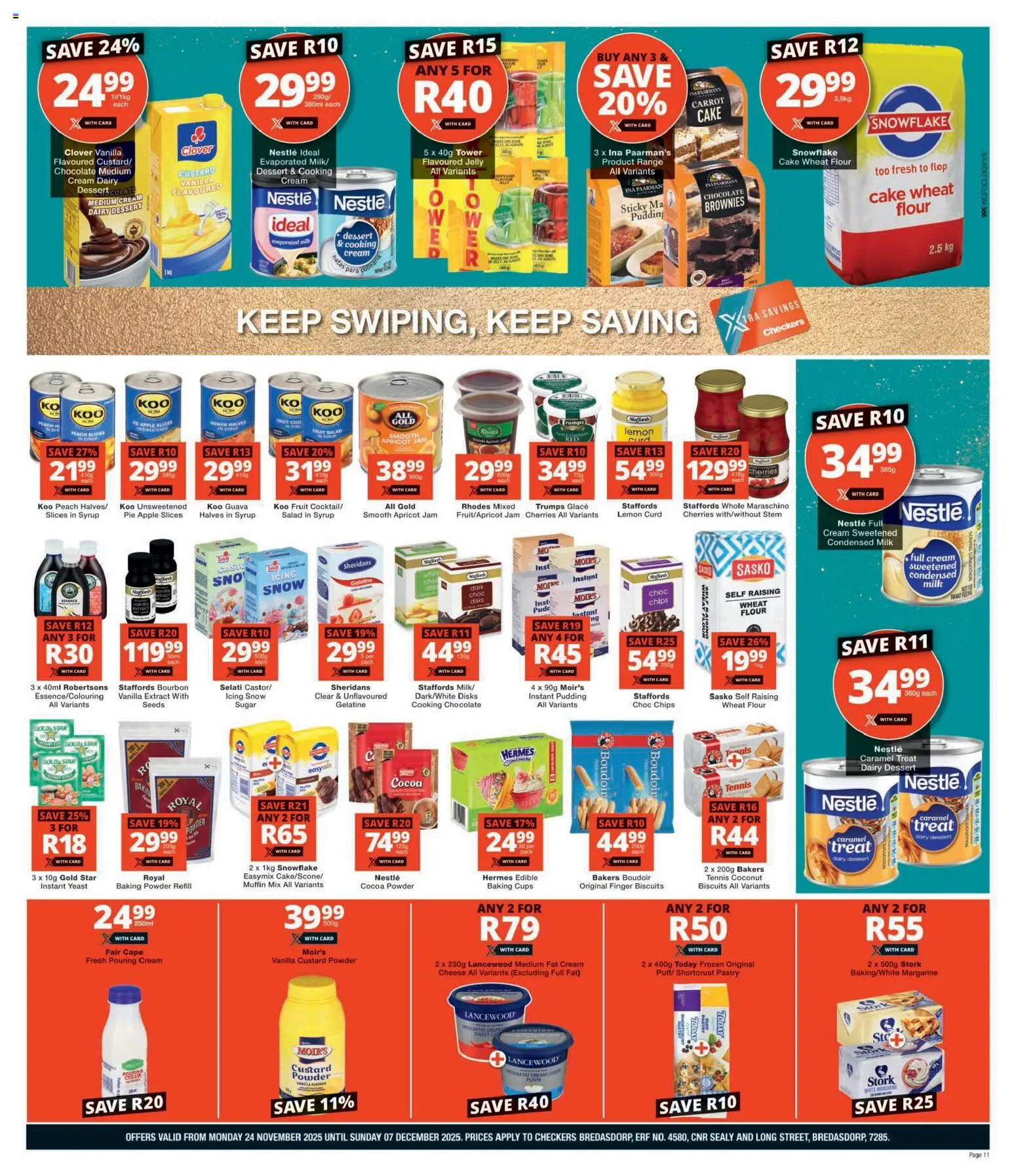 New Checkers catalogue – valid from 24.11.2025 | Page: 11 | Products: Cake, Cocoa powder, Baking powder, Lemon