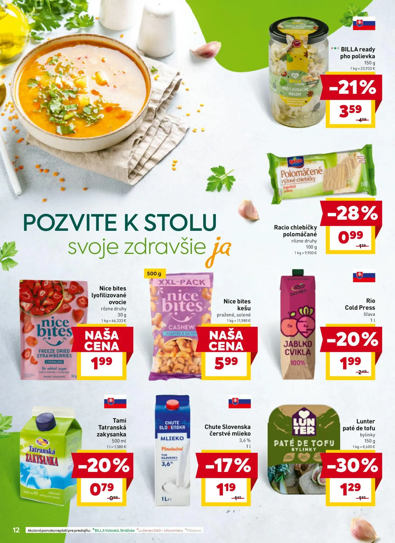 Nové Billa akcie – leták je platný od 02.01.2026 | Strana: 12 | Produkty: Mlieko, Tofu, Cvikla, Ovocie