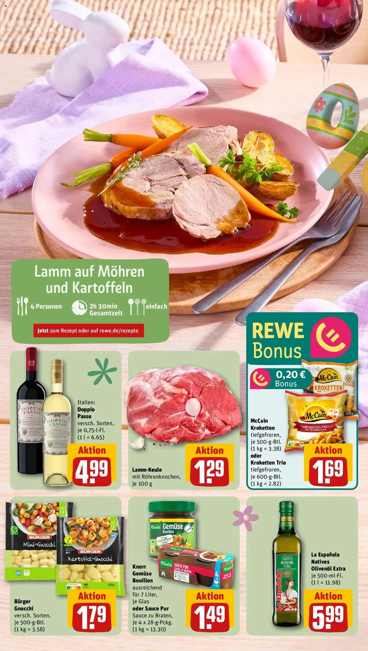Rewe Prospekt Hamburg / Farmsen-Berne	 – gültig ab 30.03.2026 | Seite: 6 | Produkte: Olivenol, Burger, Mohren, Kartoffeln