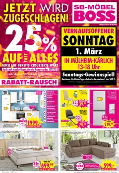 SB Möbel Boss Prospekt Mülheim-Kärlich ab 28.02.2026 gültig