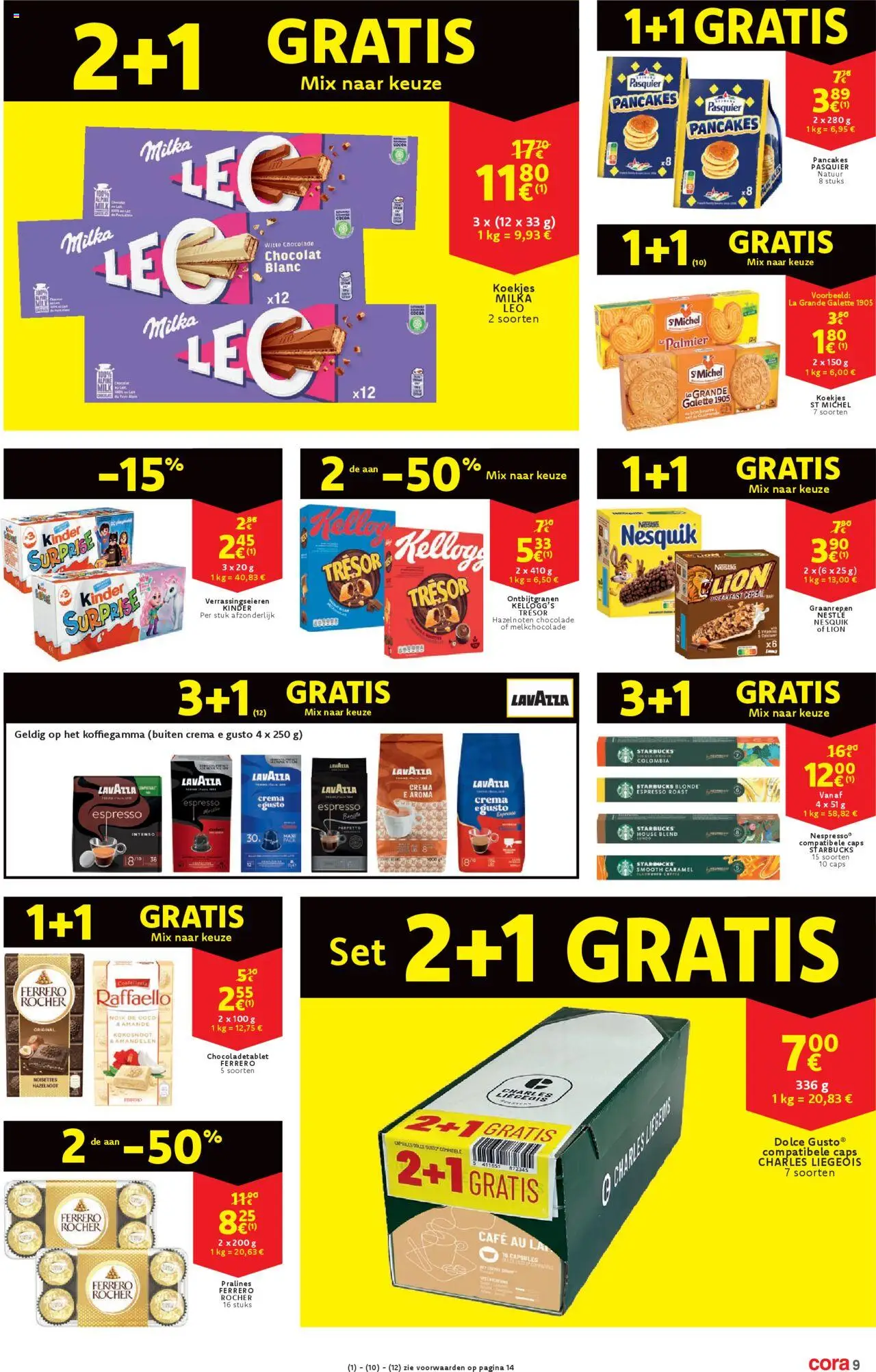  | Pagina: 9 | Producten: Koekjes, Tabletek, Kinder, Chocolade