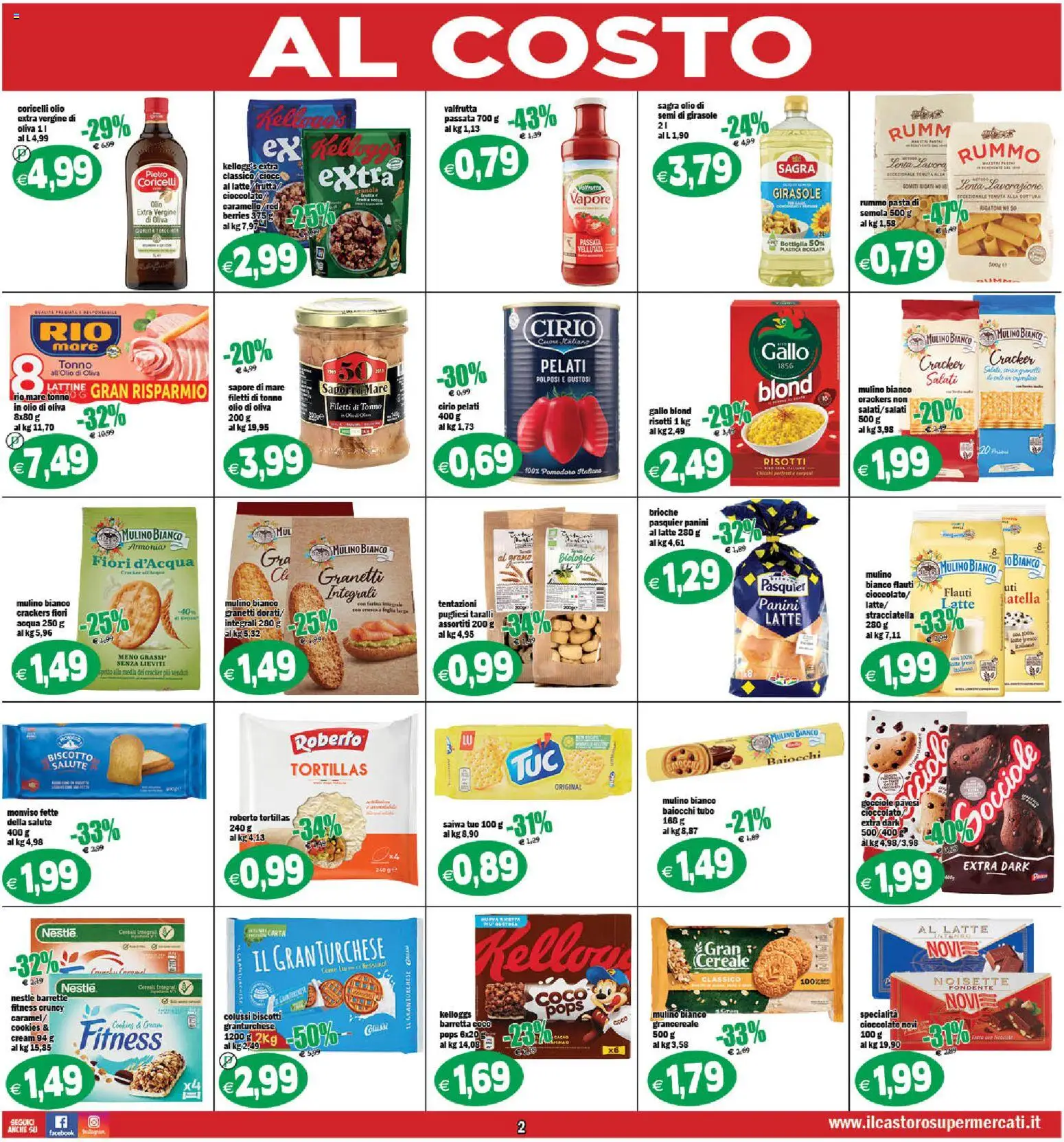 Volantino Il Castoro del 17.04.2026 | Pagina: 2 | Prodotti: Cereali, Tubo, Pasta, Olio di semi di girasole