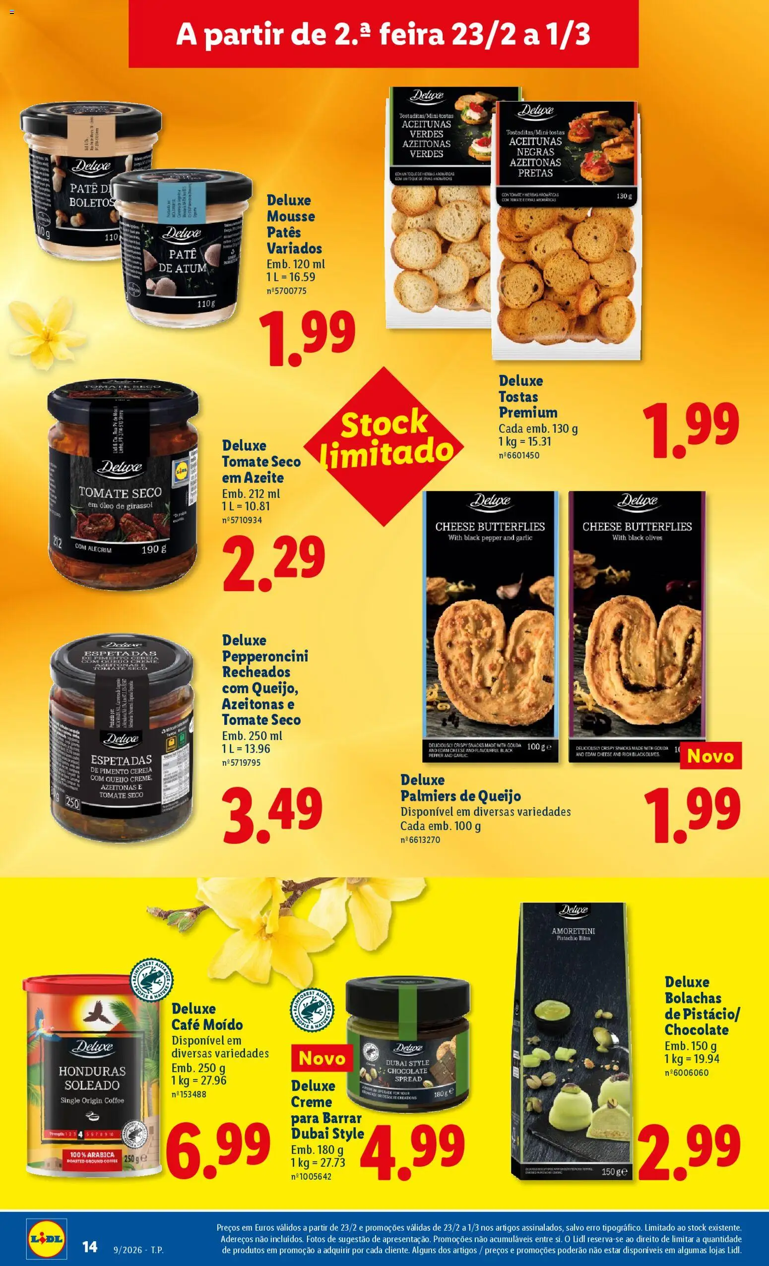 Lidl folheto │ válido de 23.02.2026 | Página: 14 | Produtos: Azeitonas, Queijo, Óleo, Creme