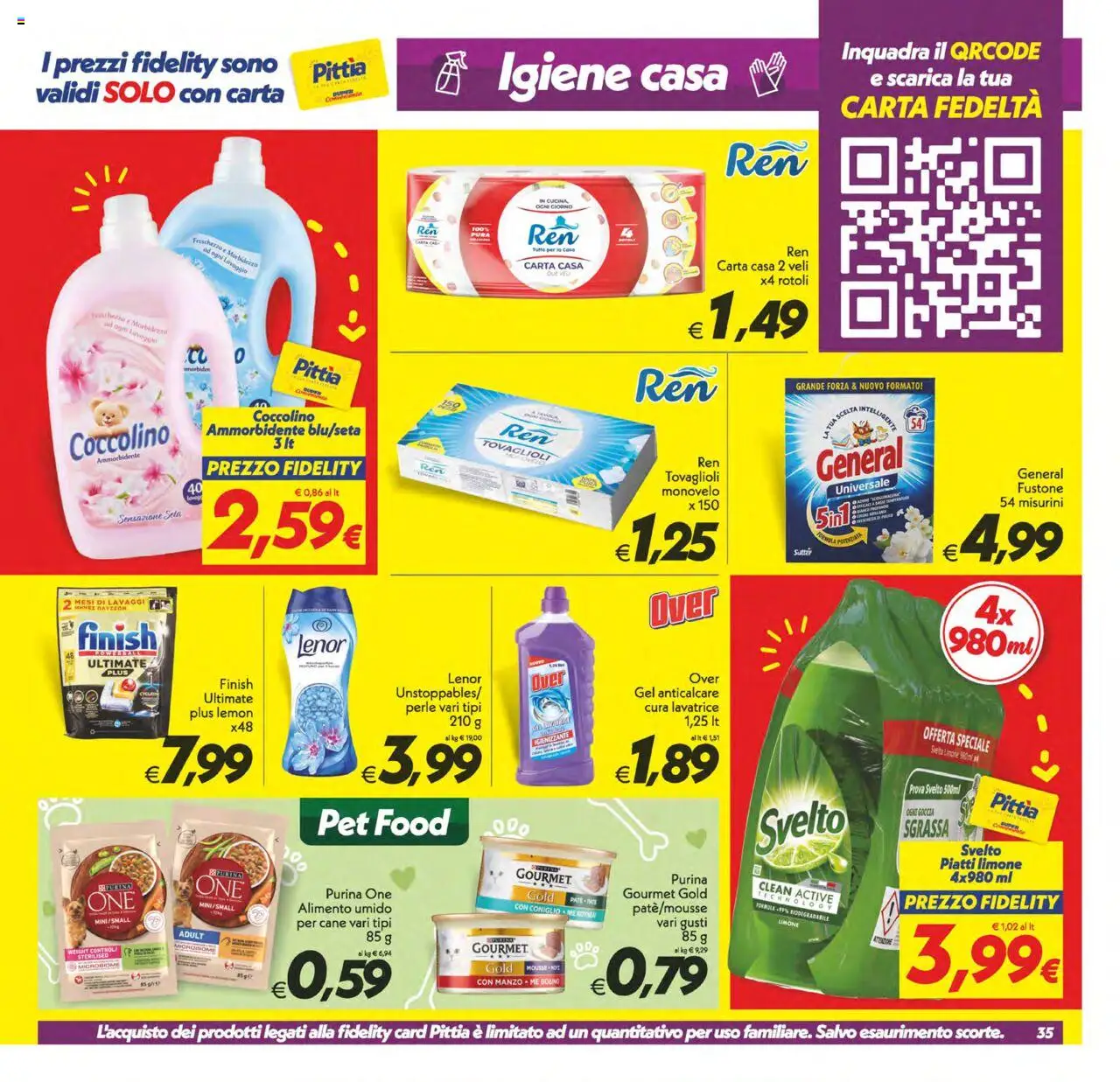Volantino SuperConveniente del 18.09.2025 | Pagina: 35 | Prodotti: Paté, Ammorbidente, Anticalcare, Limone