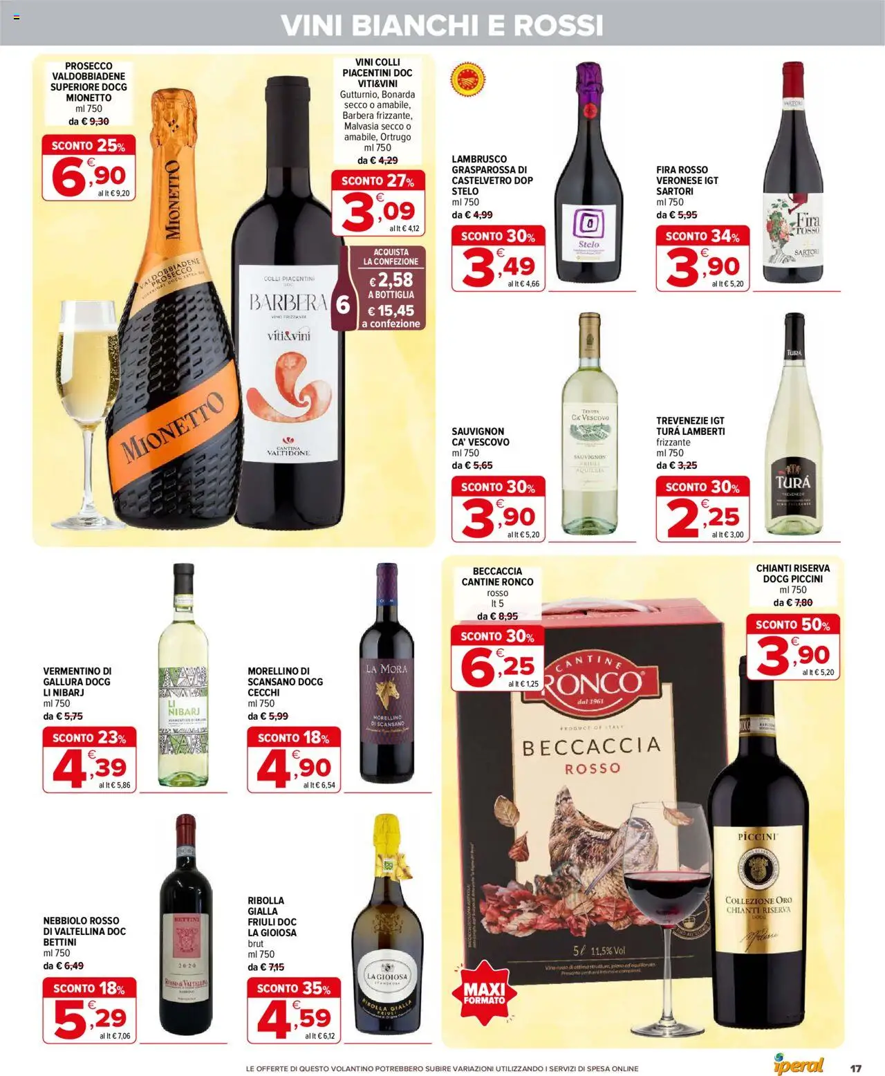 Volantino Iperal del 20.08.2025 | Pagina: 17 | Prodotti: Prosecco, Vino, Bottiglia, Vino rosso