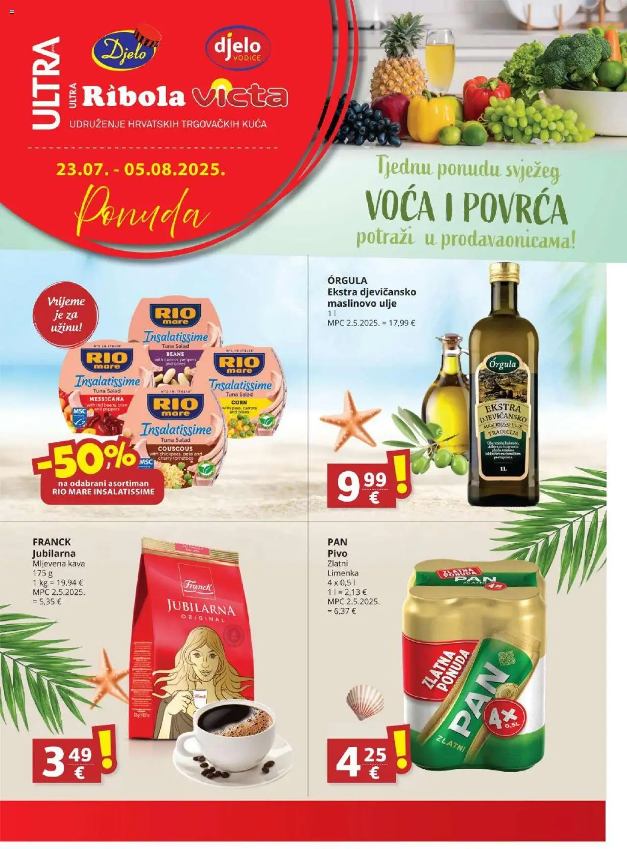 Ultra Gros katalog | vrijedi od 23.07.2025 | Stranica: 1 | Proizvodi: Rio Mare, Ulje, Kava, Tuna