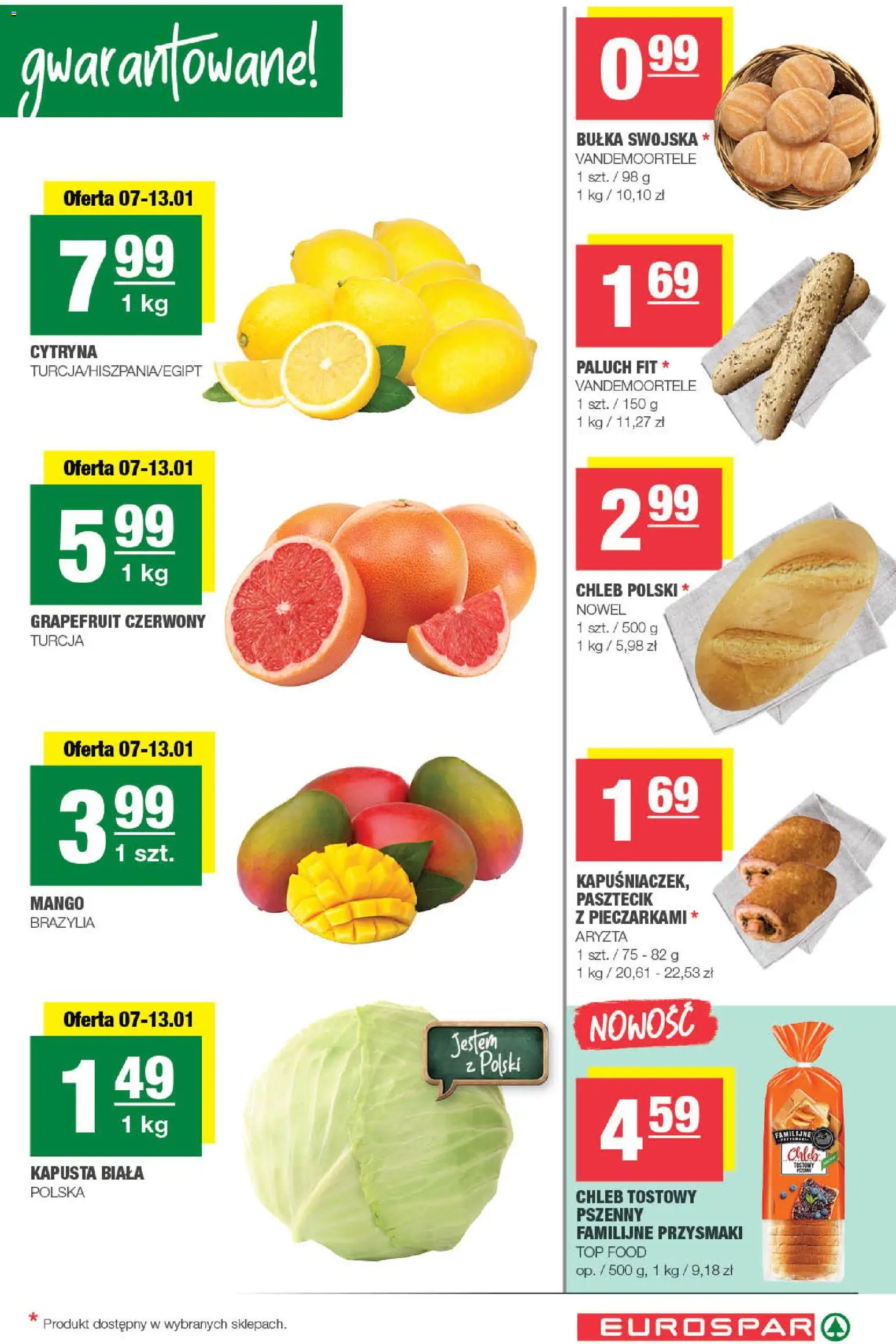 Spar Gazetka - Eurospar od 07.01.2026 | Strona: 3 | Produkty: Mango, Kapusta, Bułka, Chleb