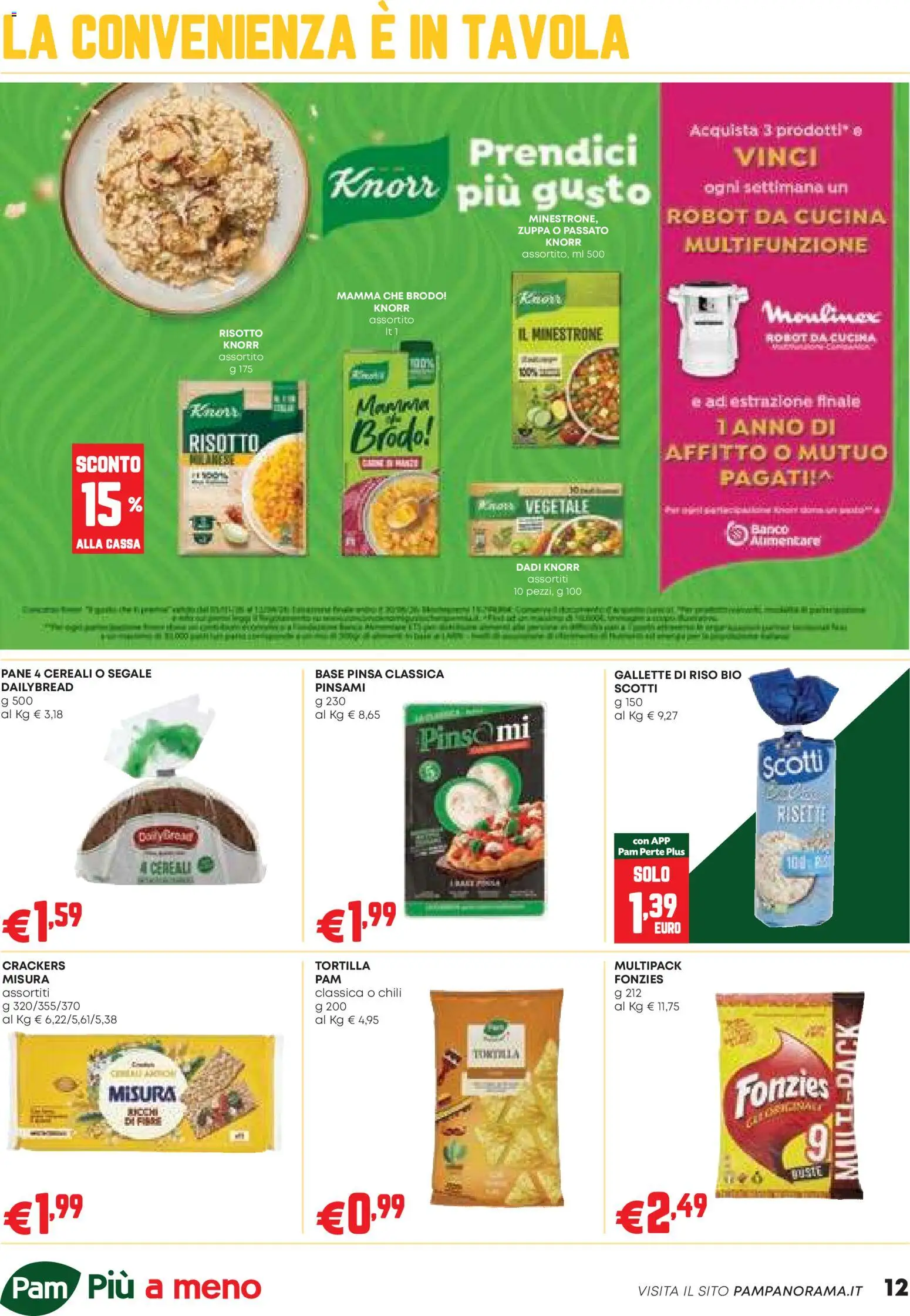 Volantino PAM del 12.03.2026 | Pagina: 12 | Prodotti: Minestrone, Pane, Cereali, Gallette