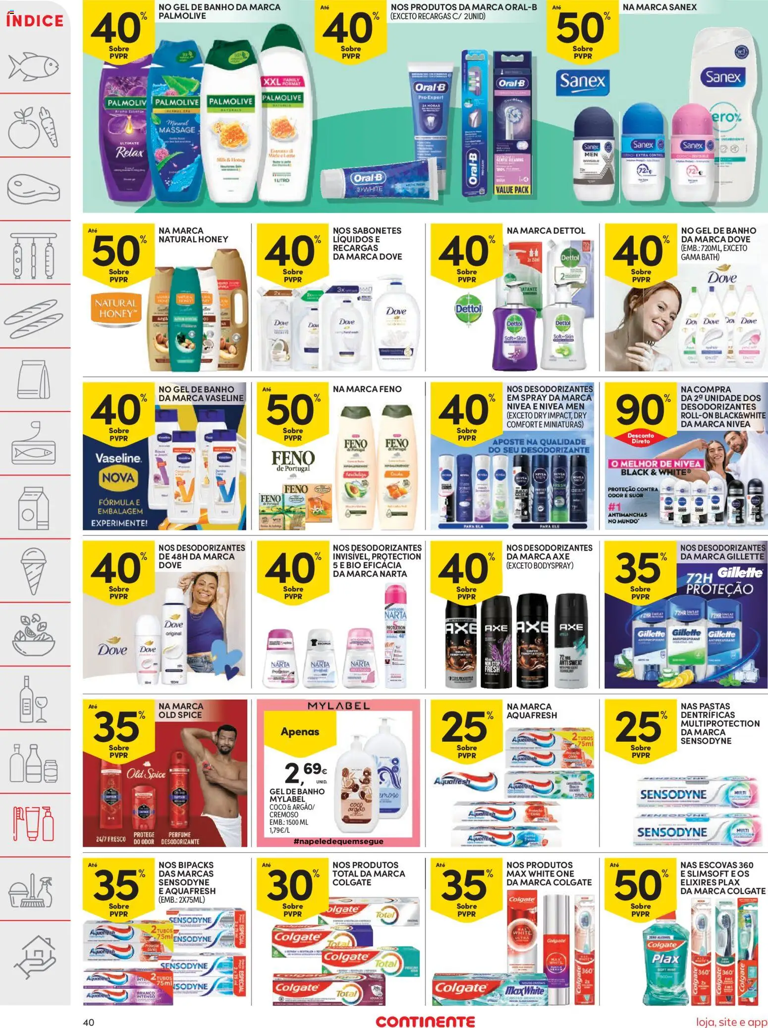 Continente folheto │ válido de 14.04.2026 | Página: 40 | Produtos: Perfume, Gel de banho, Desodorizante, Banho