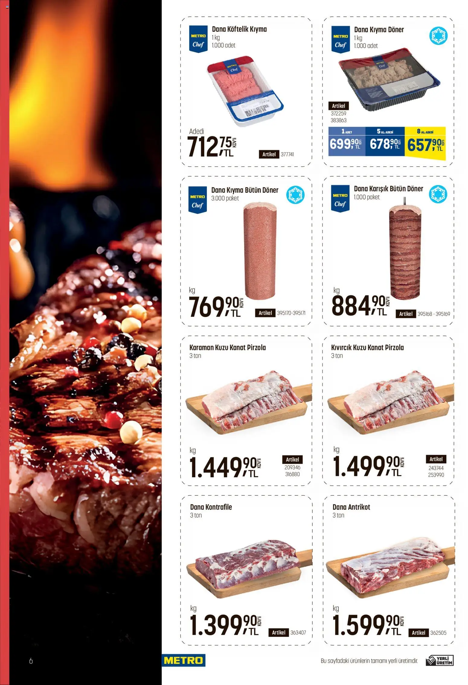 Metro - Fast Food Kataloğu - 08.04.2026 tarihinden itibaren geçerlidir | Sayfa: 6 | Ürünler: Döner, Kıyma, Pirzola