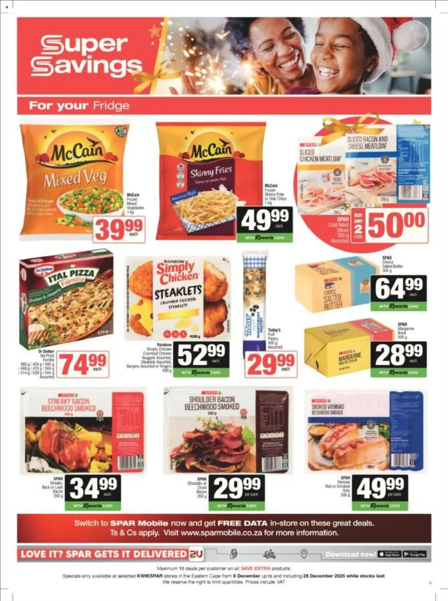 New KWIKSPAR catalogue – valid from 08.12.2025 | Page: 5 | Products: Data, Fridge, Butter, Margarine