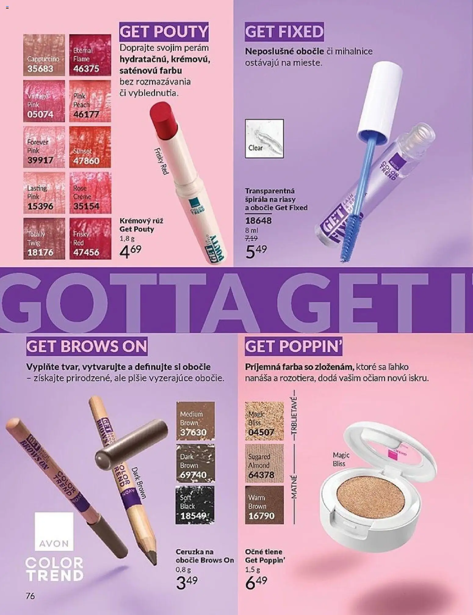 Nové Avon akcie – leták je platný od 01.03.2026 | Strana: 76 | Produkty: Očné tiene, Ceruzka