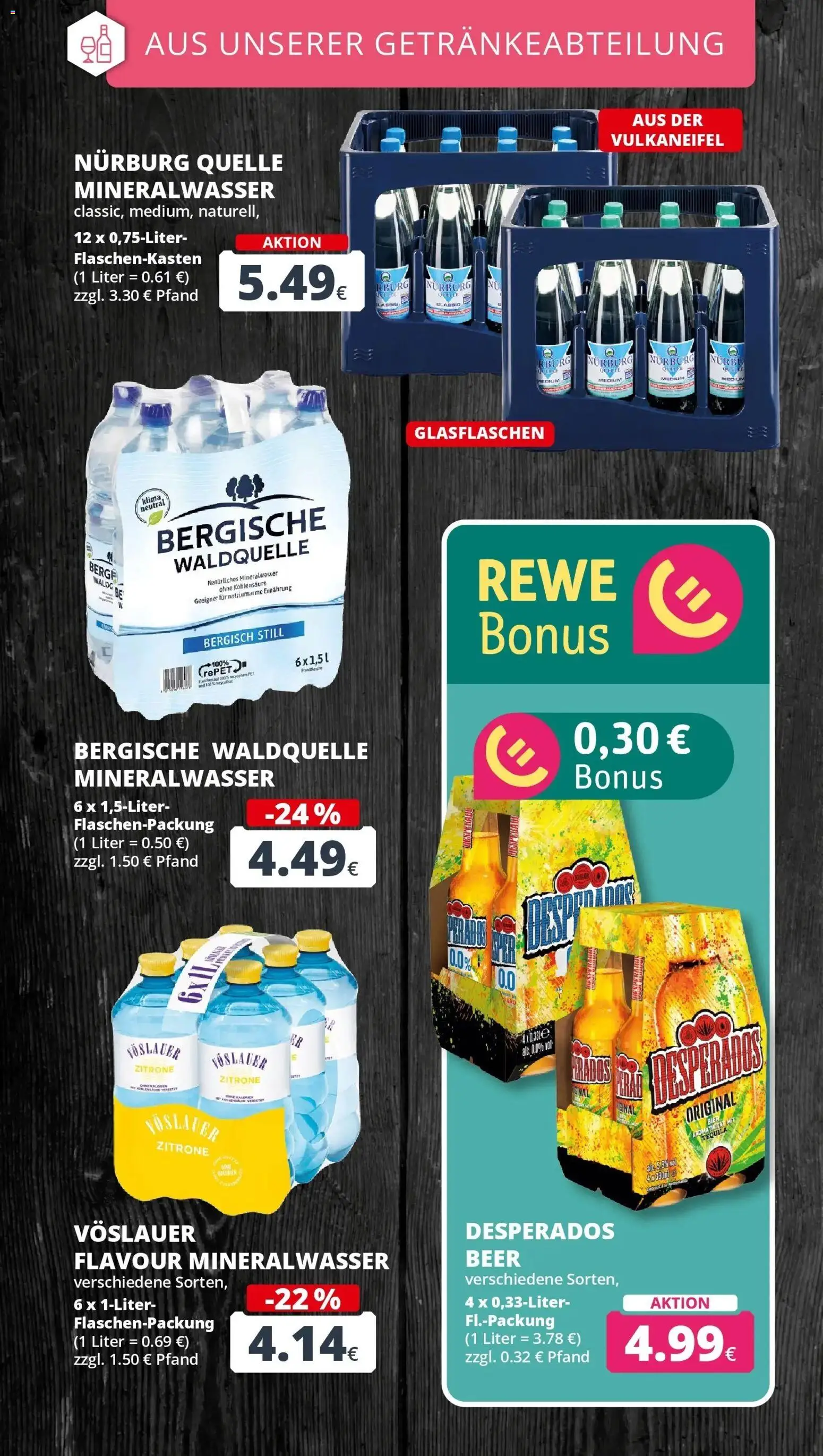 Rewe Prospekt Bergheim	 – gültig ab 15.03.2026 | Seite: 18 | Produkte: Mineralwasser, Tequila, Zitrone, Desperados