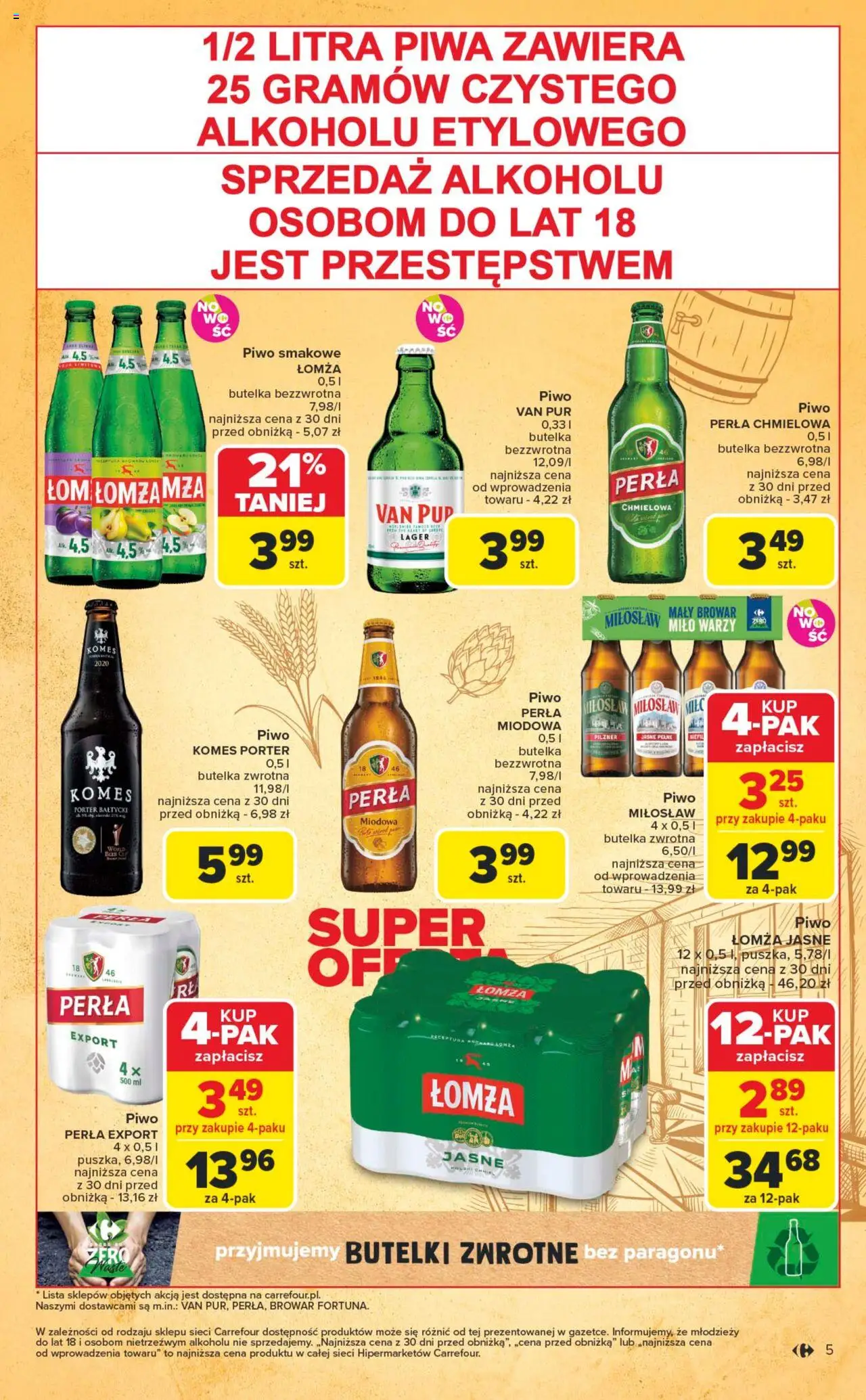 Carrefour Gazetka - Festiwal piwa od 16.06.2025 | Strona: 5 | Produkty: Piwo perła, Piwo