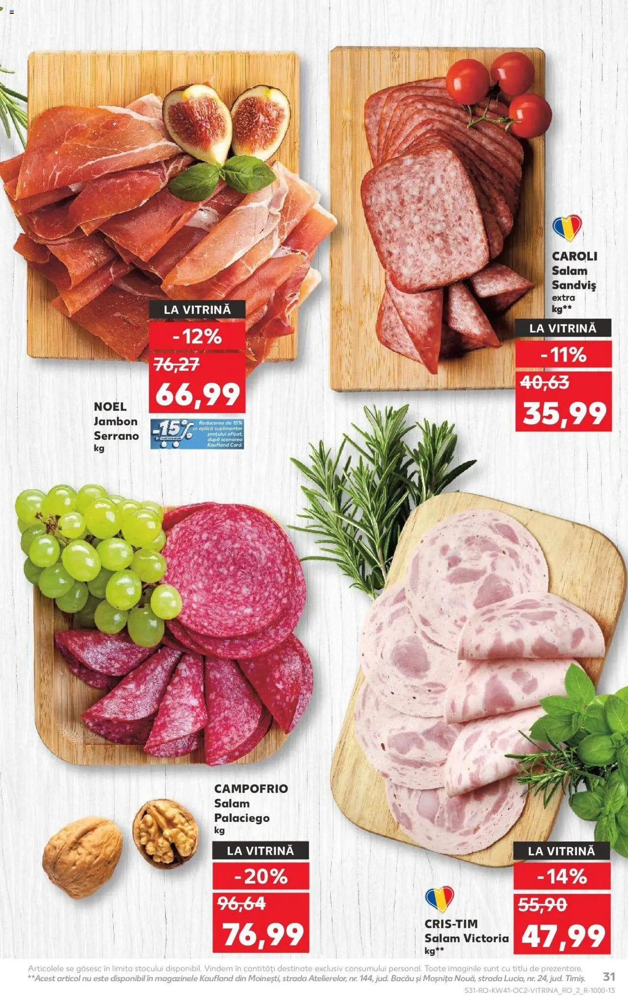 Noul catalog Kaufland – valabil de la 08.10.2025 | Pagină: 31 | Produse: Bahçe aydınlatması, Vitrină, Salam