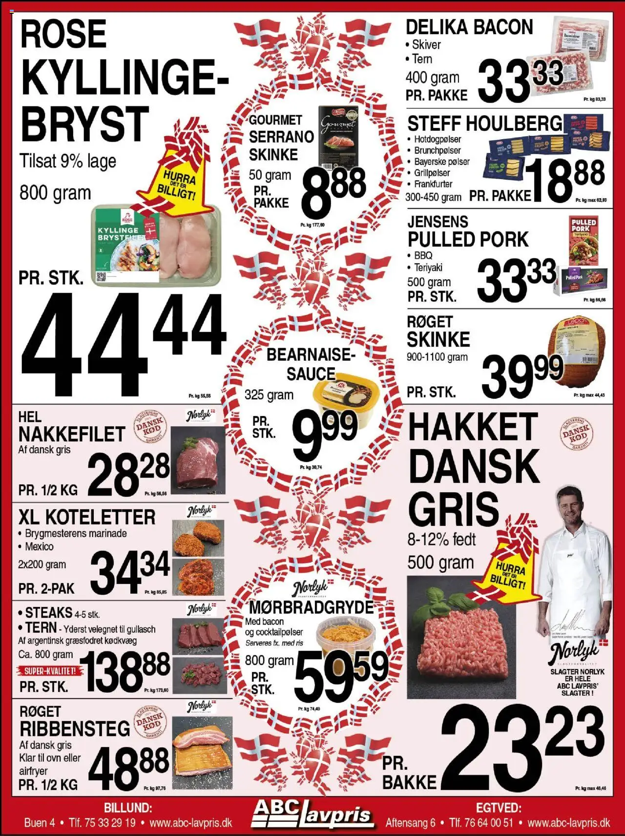 Abc Lavpris tilbudsavis – gyldig fra 10.09.2025 | Side: 3 | Produkter: Pølser, Skinke, Koteletter, Nakkefilet