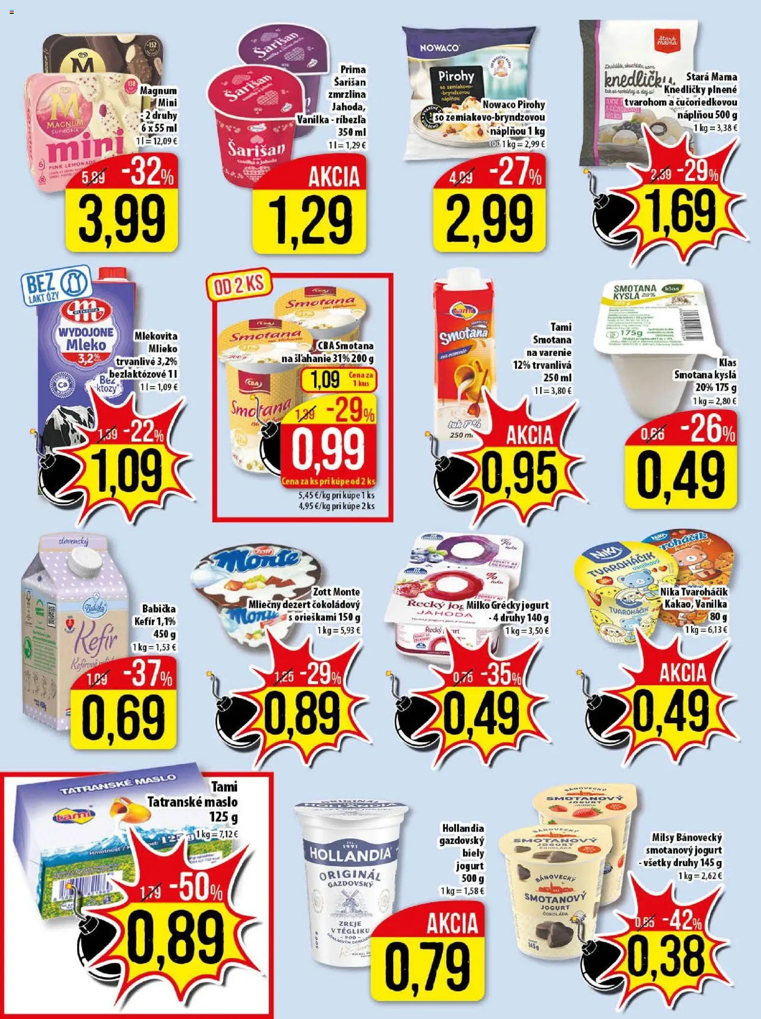 Nové Klas akcie – leták je platný od 07.04.2026 | Strana: 8 | Produkty: Maslo, Jogurt, Zmrzlina, Magnum