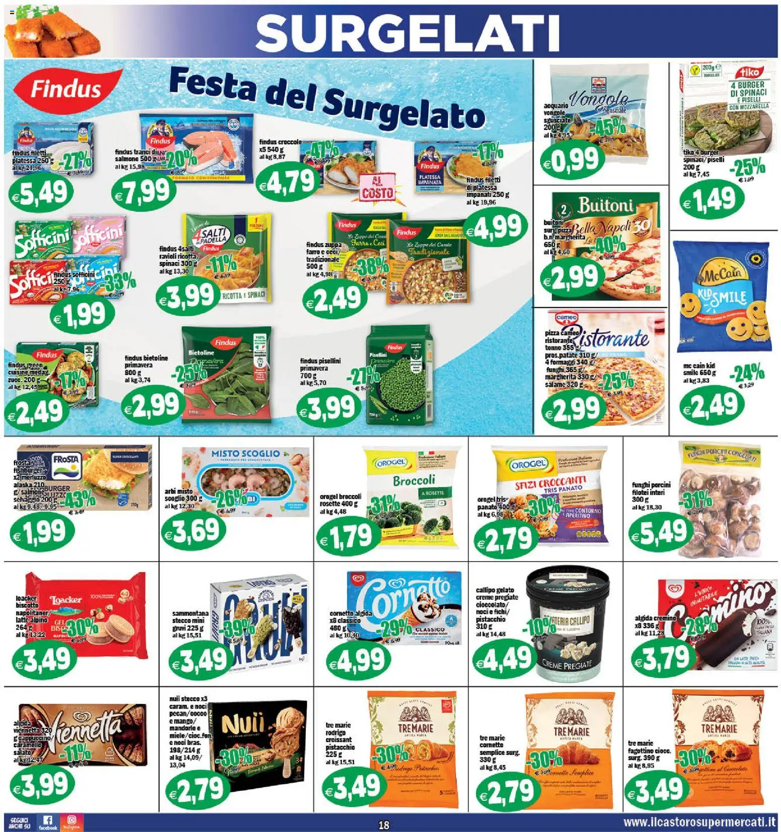 Volantino Il Castoro del 18.11.2025 | Pagina: 18 | Prodotti: Vongole, Mozzarella, Latte, Tonno