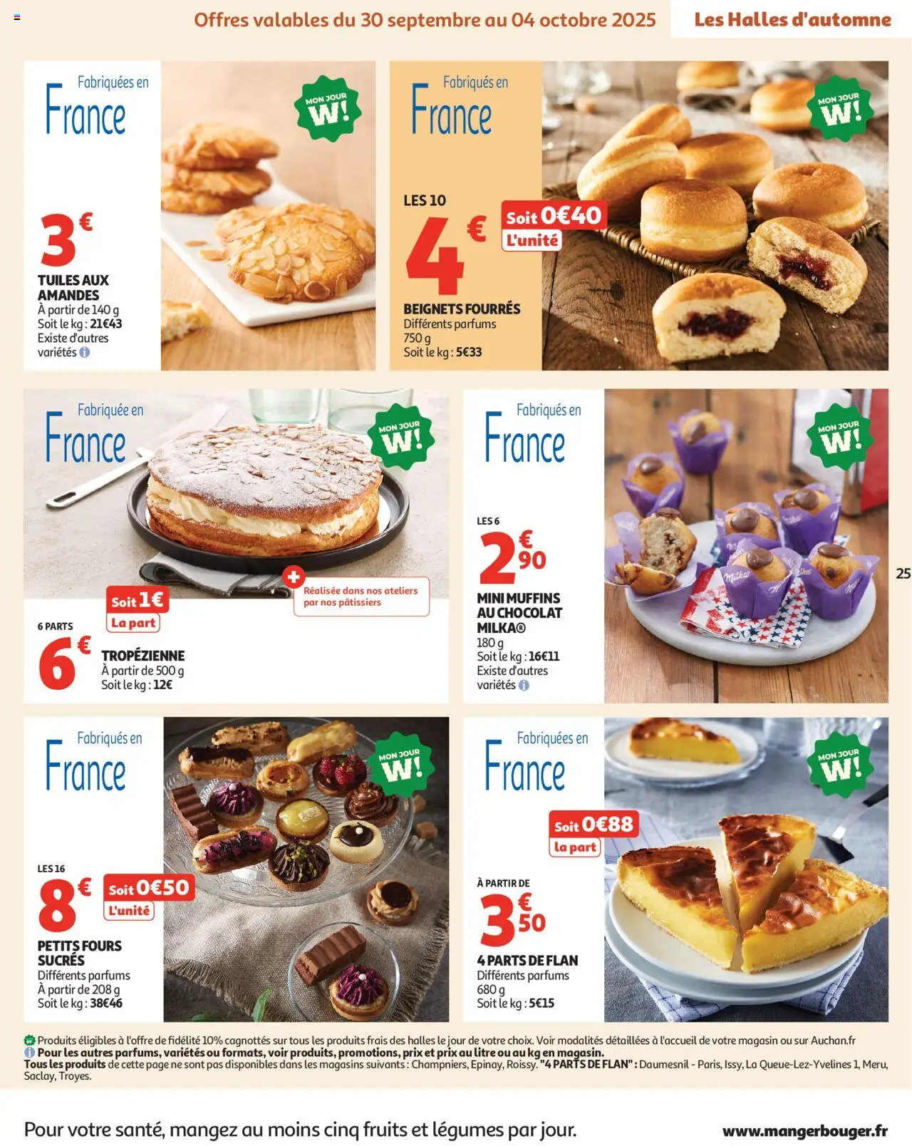 {H1} | Page: 25 | Produits: Muffins, Chocolat, Amandes