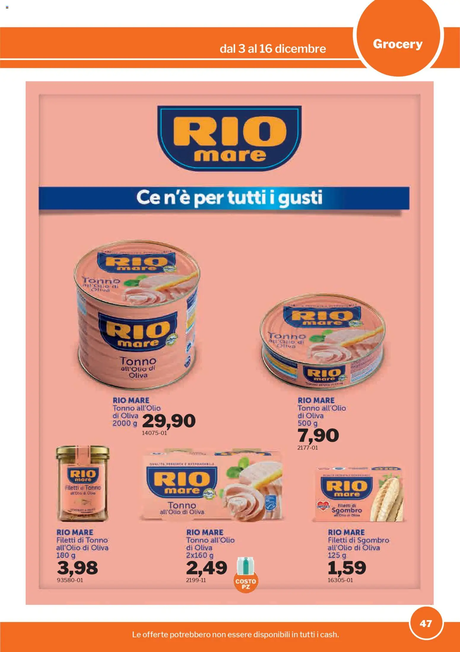 Volantino Sogegross del 03.12.2025 | Pagina: 47 | Prodotti: Tonno, Sgombro