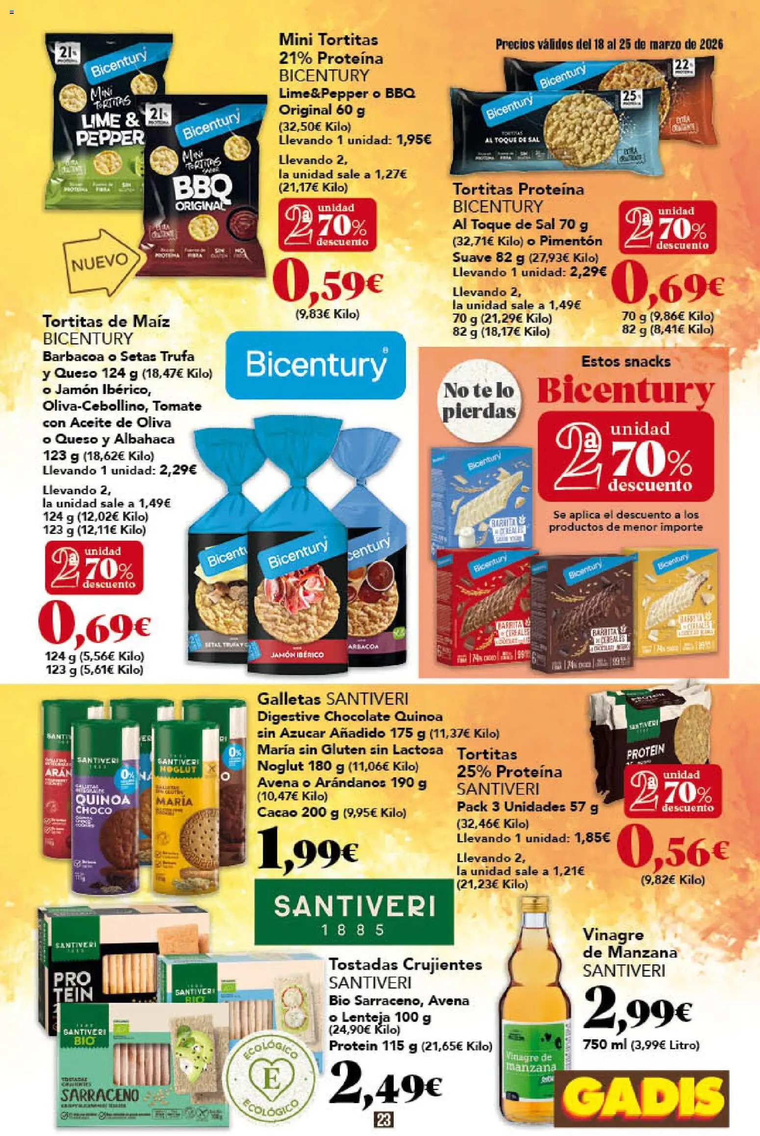 Gadis - folleto │ válido desde el 18.03.2026 | Página: 23 | Productos: Queso, Aceite, Jamón ibérico, Galletas