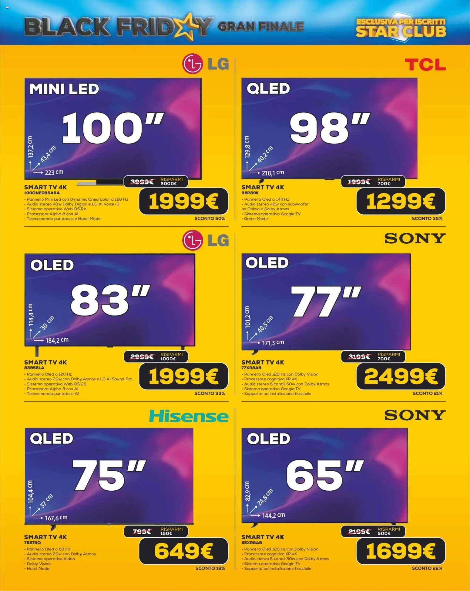 Volantino Euronics del 26.11.2025 | Pagina: 16 | Prodotti: Telecomando, smart TV, TV, Audio