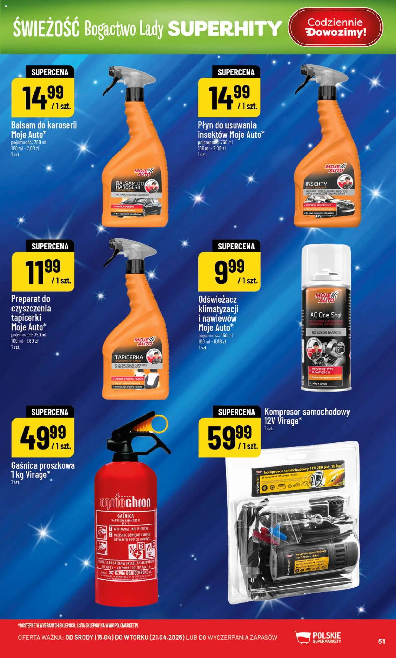 POLOmarket gazetka od 15.04.2026 | Strona: 51 | Produkty: Odświeżacz, Gaśnica