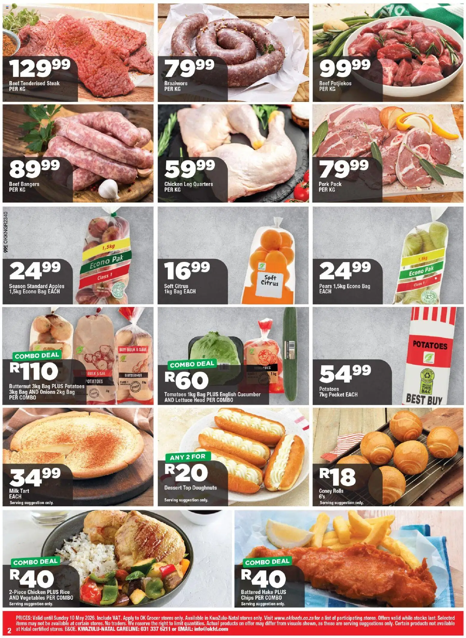 New OK Foods catalogue – valid from 24.04.2026 | Page: 2 | Products: Bag, Tomatoes, Beef, Vegetables