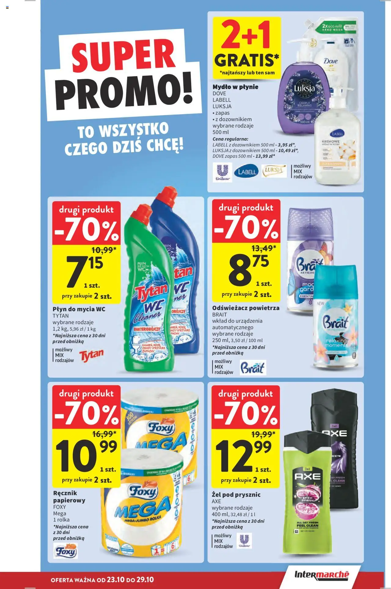 Intermarche Gazetka od 23.10.2025 | Strona: 33 | Produkty: Odświeżacz, Mydło w płynie, Prysznic, Mydło