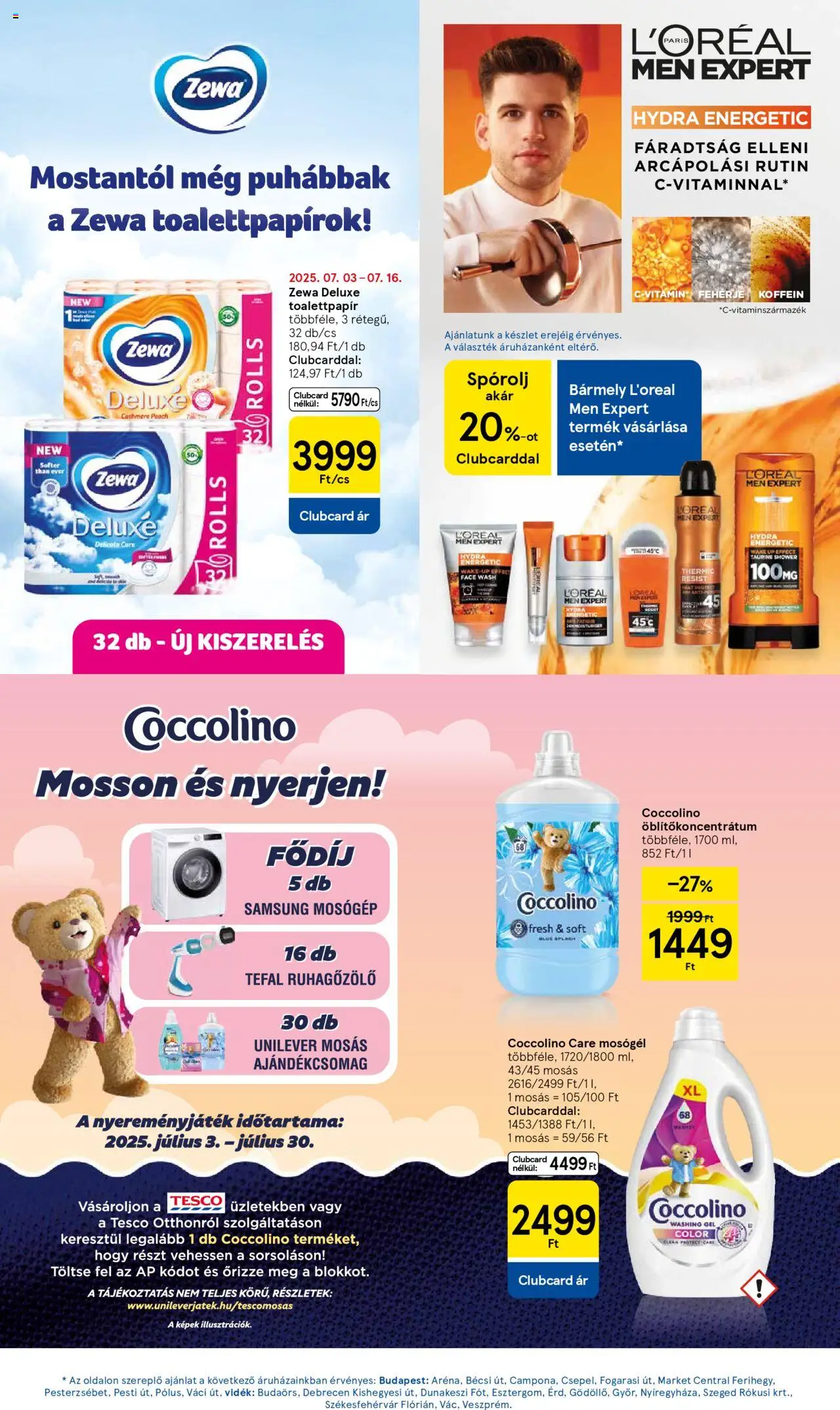 Tesco akciós ujság - amely érvényes a következő dátumtól: 03.07.2025 | Oldal: 29 | Termékek: Coccolino, Mosógép, Fehérje, Samsung