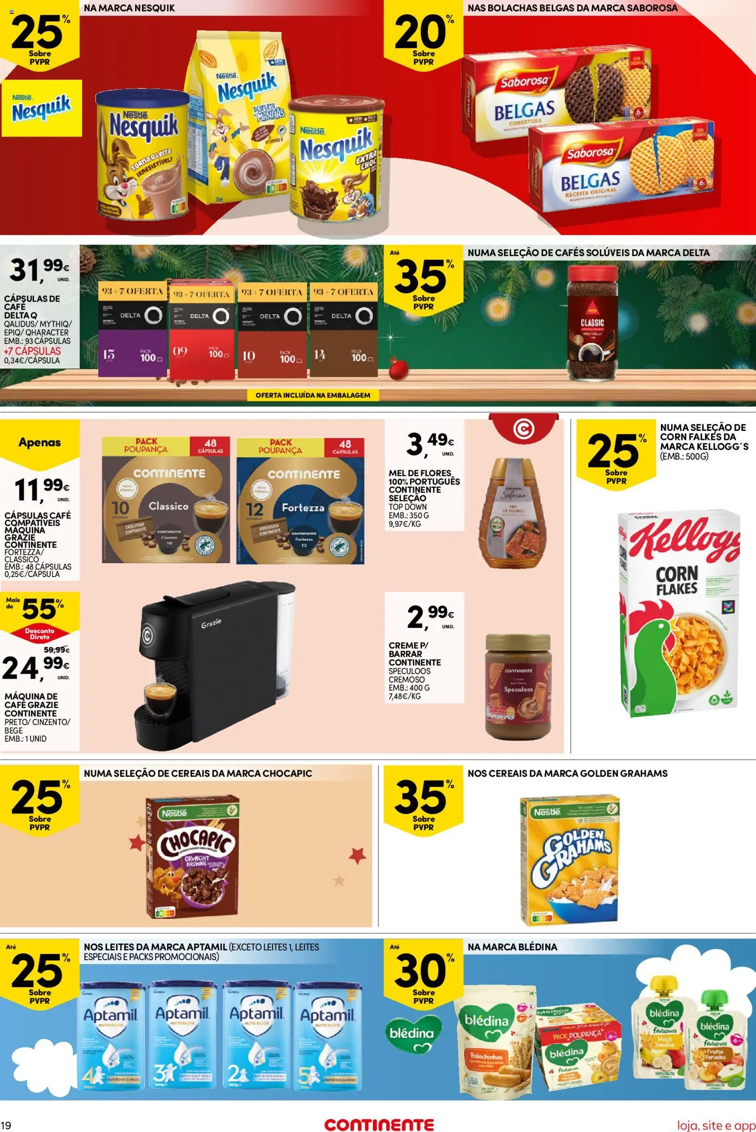 Continente Semanal Continente Bom Dia │ válido de 16.12.2025 | Página: 19 | Produtos: Banana, Top, Máquina de café, Creme