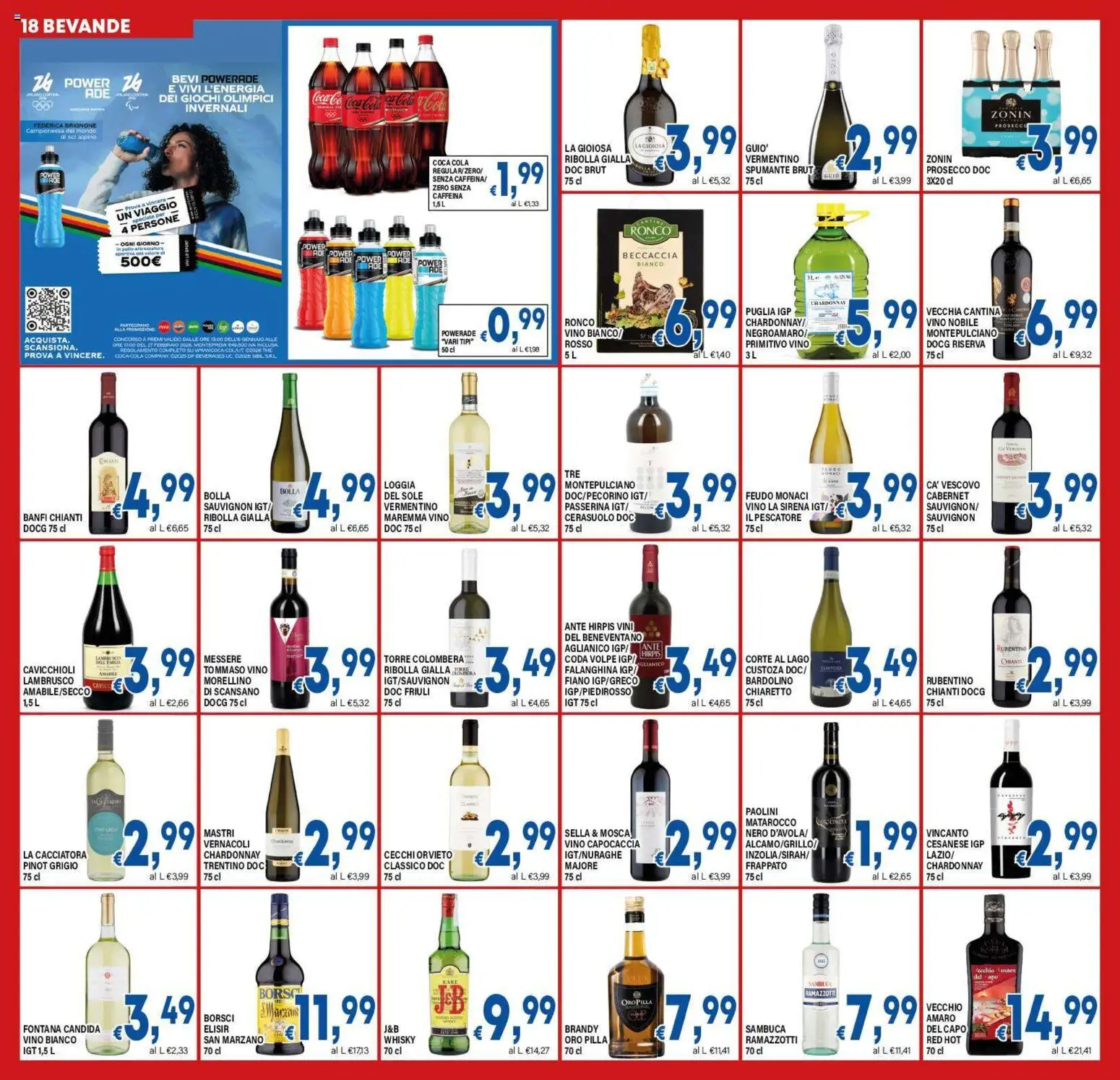 Volantino DEM del 16.01.2026 | Pagina: 18 | Prodotti: Whisky, Vino, Vino bianco, Coca Cola