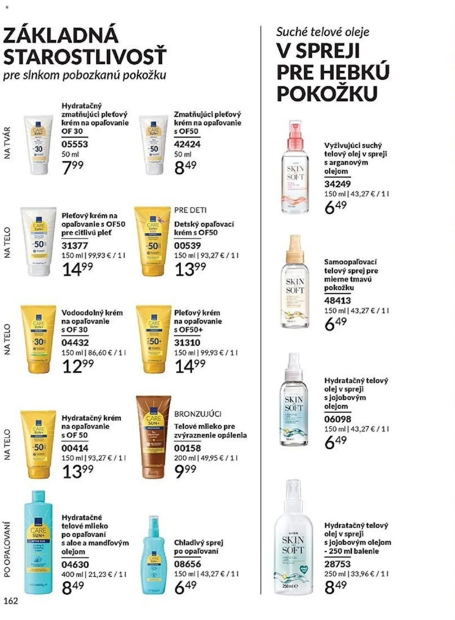 Nové Avon akcie – leták je platný od 01.01.2026 | Strana: 162 | Produkty: Mlieko, Olej, Telové mlieko, Krém