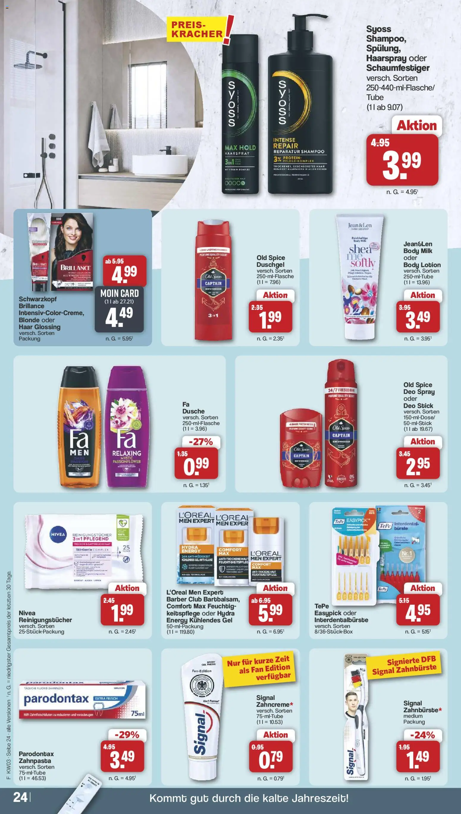 Famila Nordwest Prospekt 	 – gültig ab 12.01.2026 | Seite: 24 | Produkte: Shampoo, Duschgel, Zahnpasta, Zahnbürste