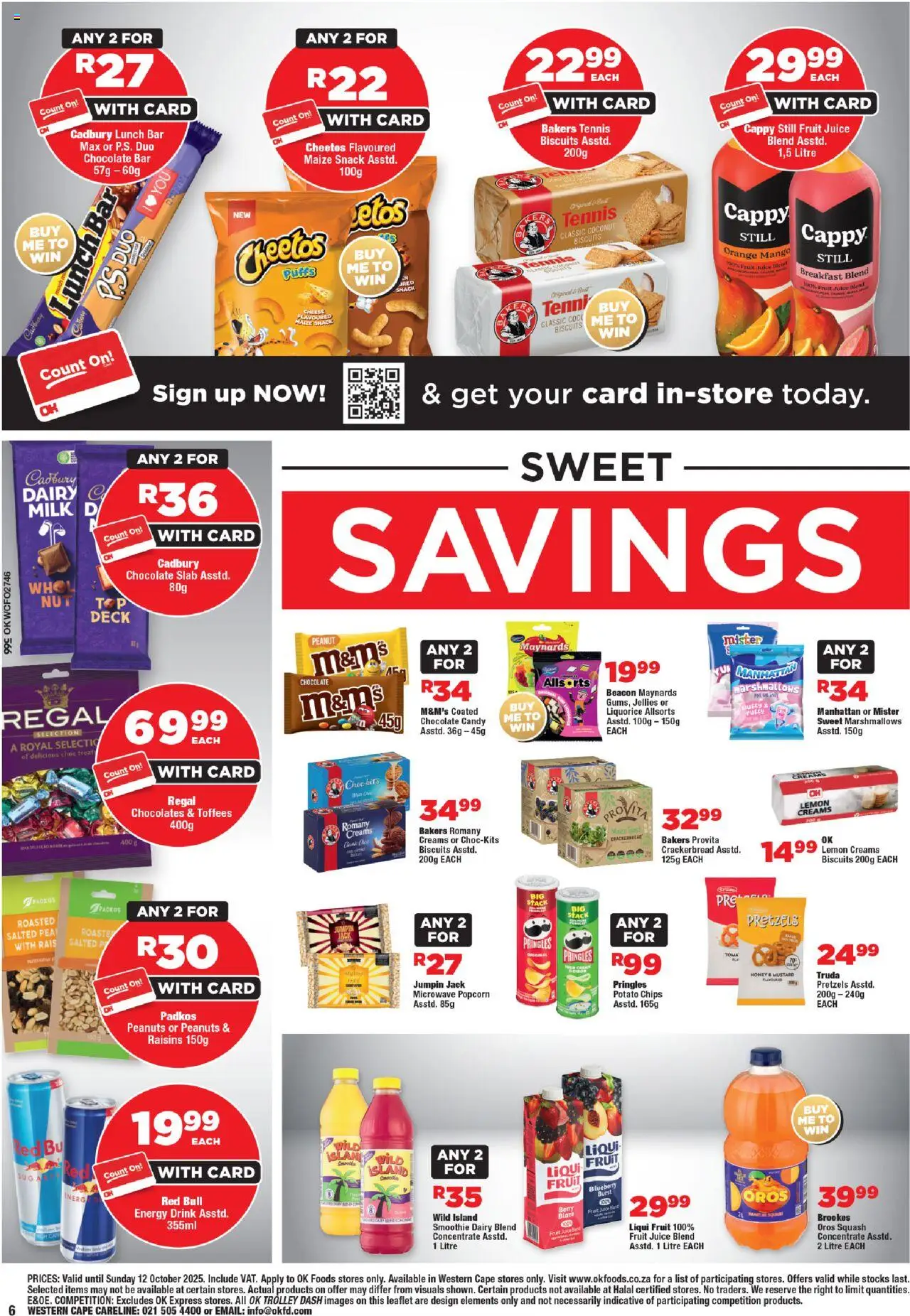 New OK Foods catalogue – valid from 24.09.2025 | Page: 6 | Products: Squash, Chocolate, Popcorn, Mustard
