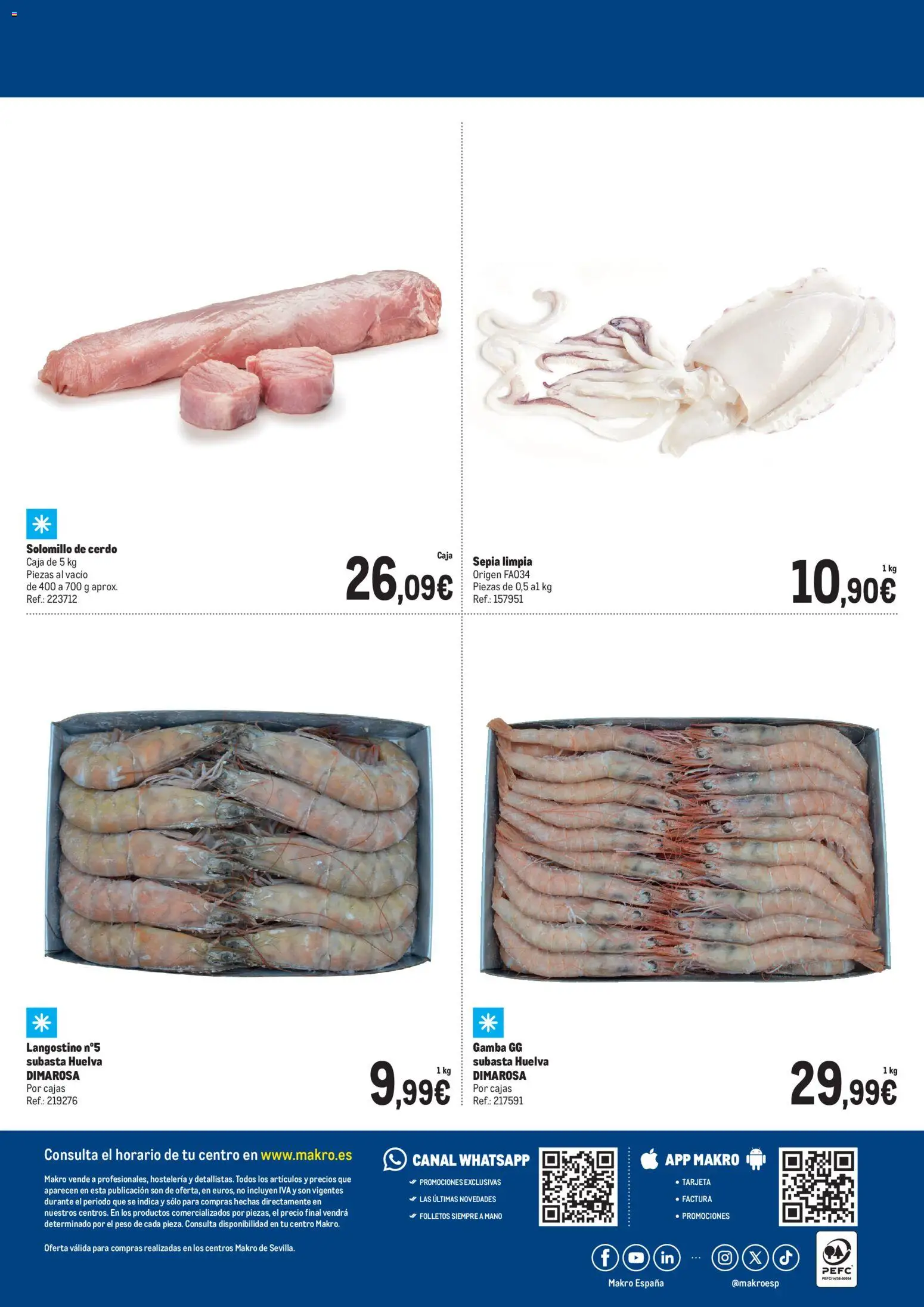 Makro Feria de Abril │ válido desde el 07.04.2026 | Página: 4 | Productos: Cerdo, Caja, Langostino, Gamba
