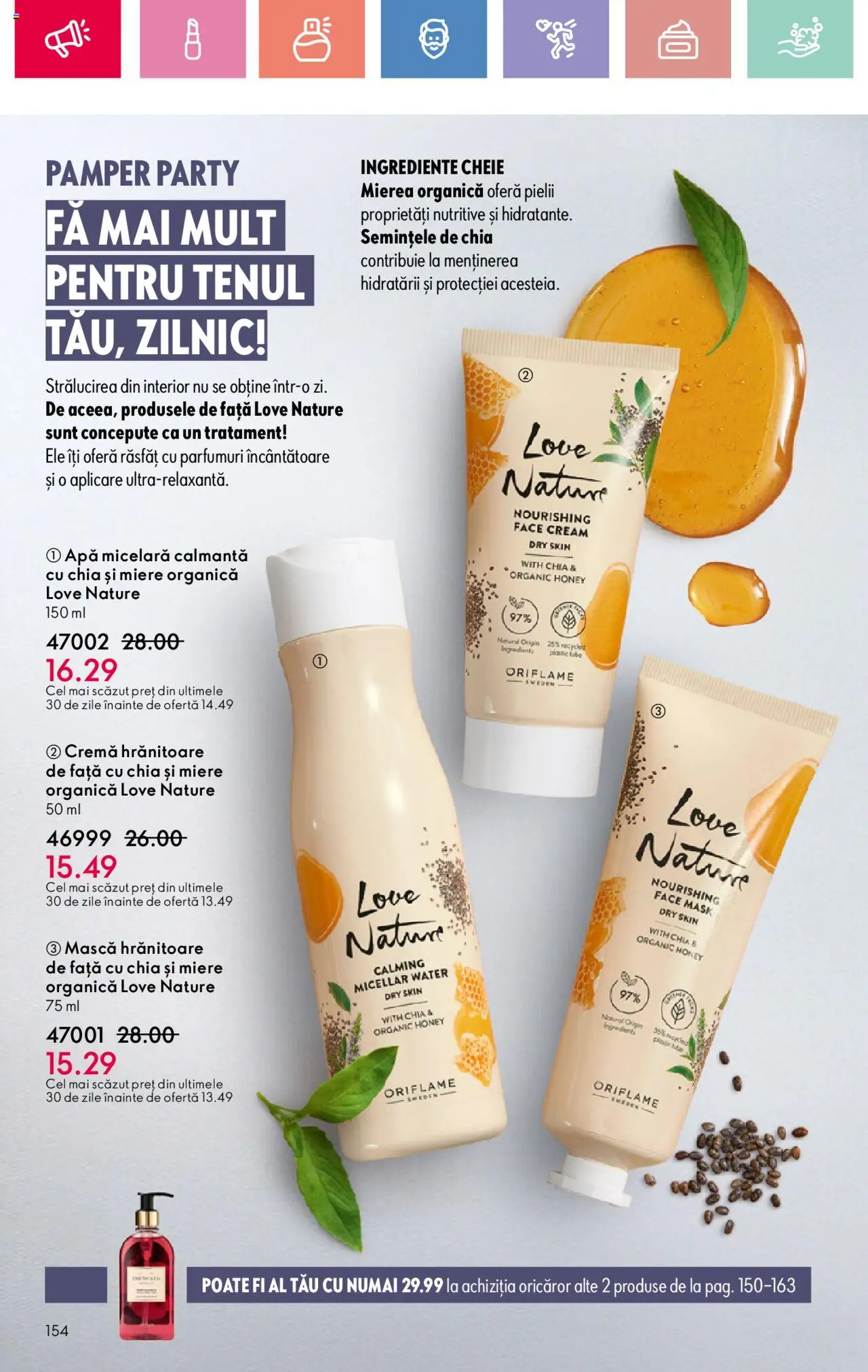 Oriflame catalog 11 2025 – valabil de la 27.07.2025 | Pagină: 154 | Produse: Cremă, Apă micelară, Apă