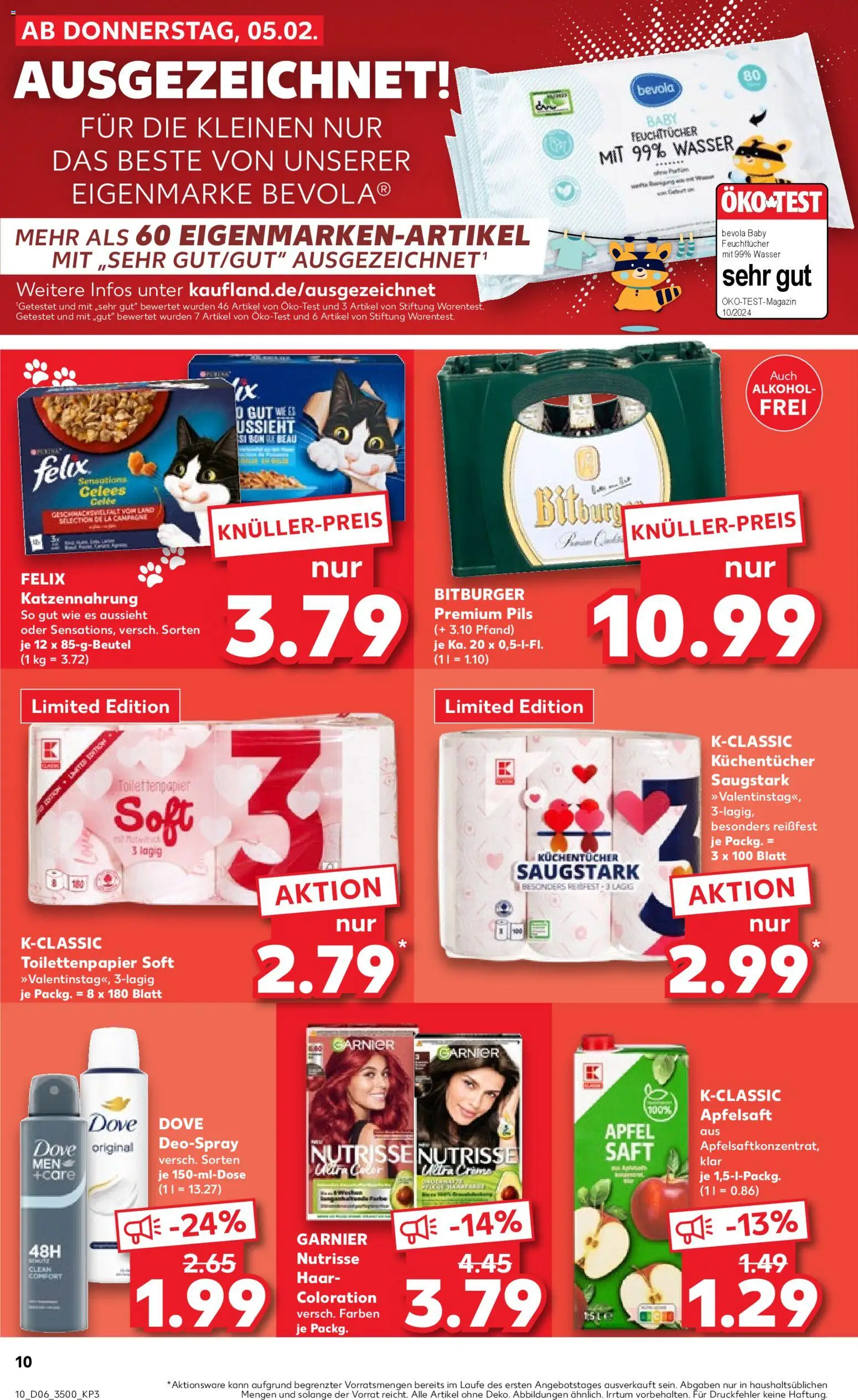 Kaufland prospekt Jena	 – gültig ab 05.02.2026 | Seite: 10 | Produkte: Pils, Äpfel, Apple, Saft