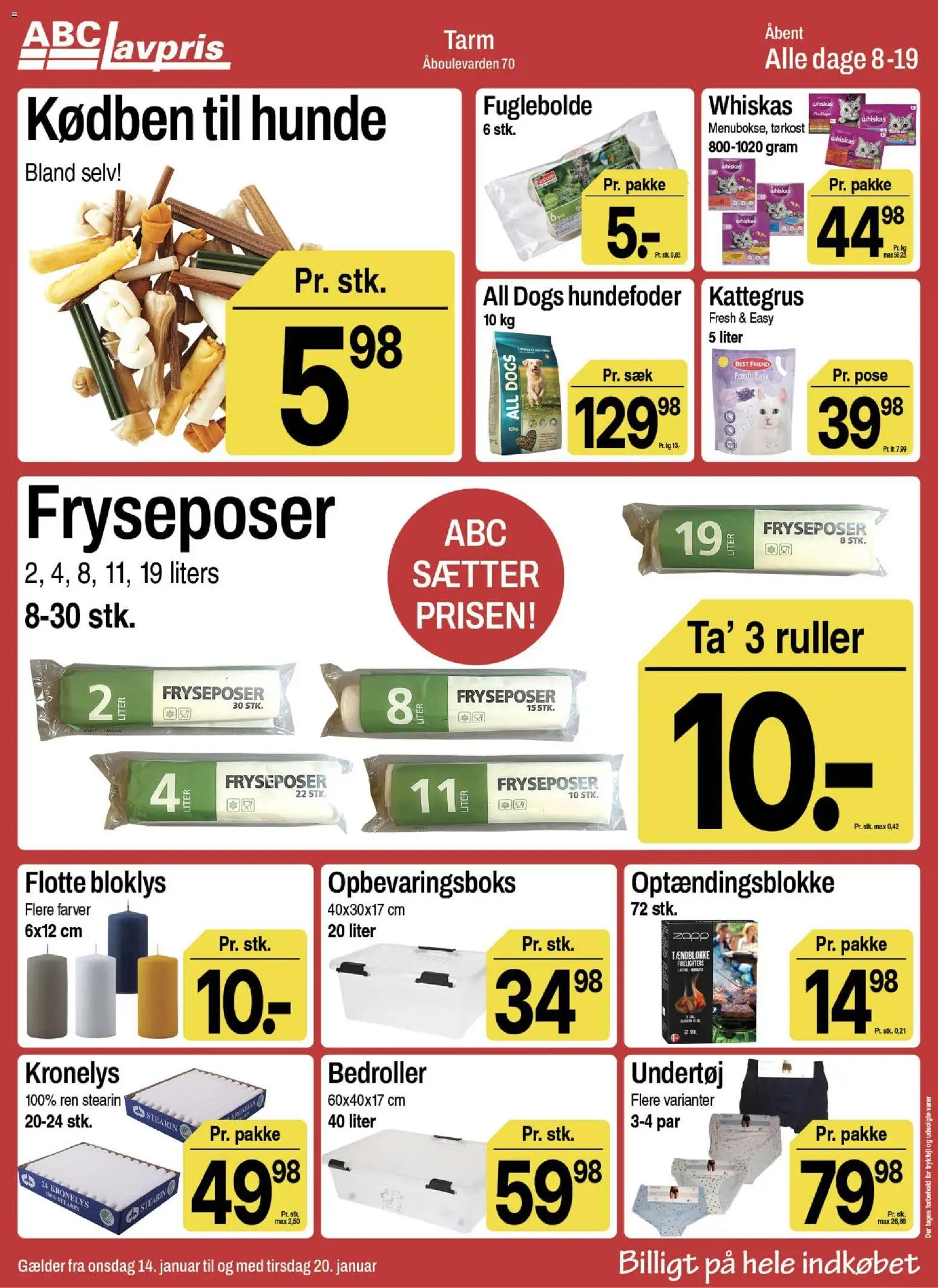 Abc Lavpris tilbudsavis – gyldig fra 14.01.2026 | Side: 9 | Produkter: Undertøj, Hundefoder