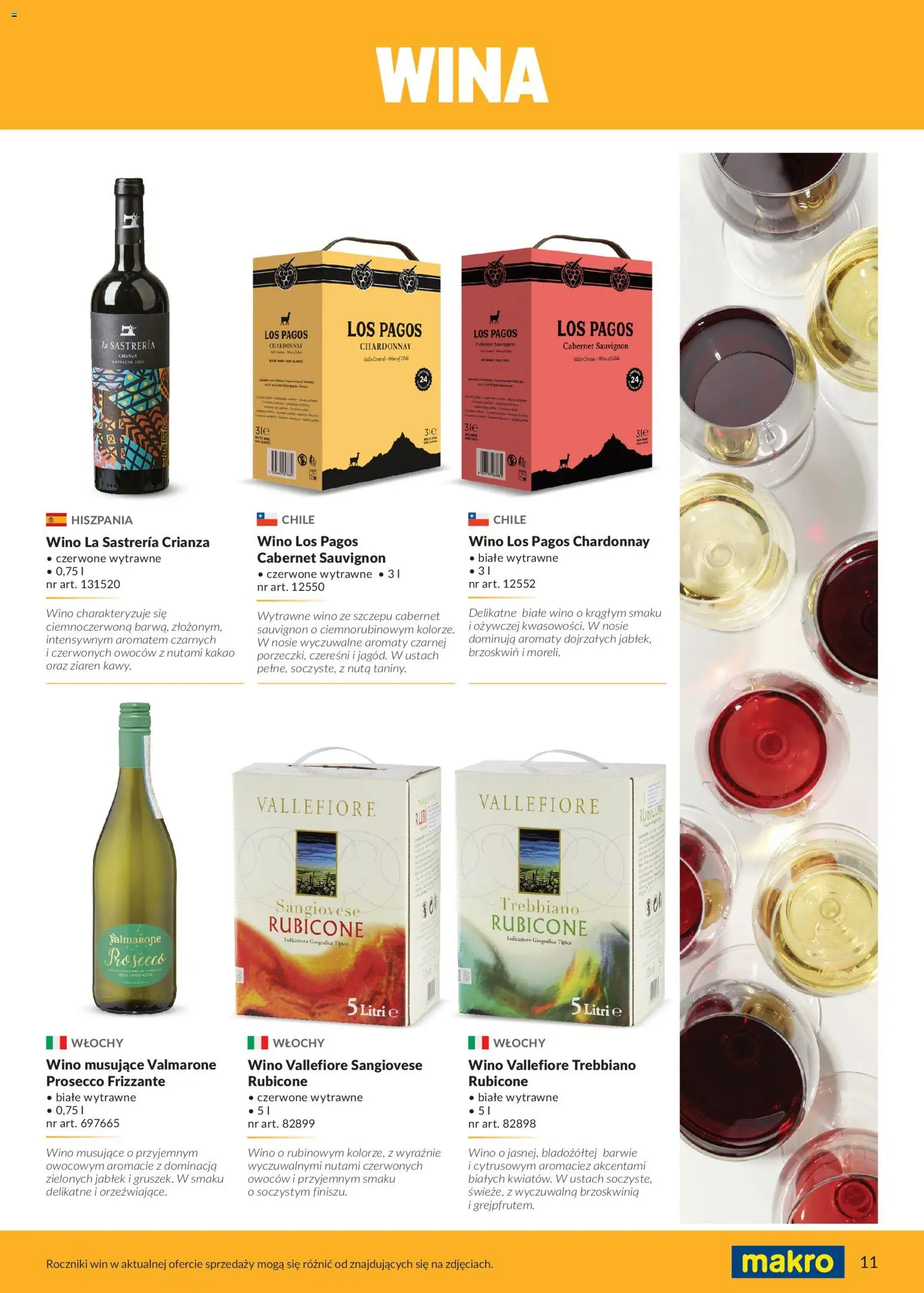 Makro Gazetka - Alkohole marek własnych od 01.02.2026 | Strona: 11 | Produkty: Brzoskwinia, Chardonnay, Wino, Prosecco