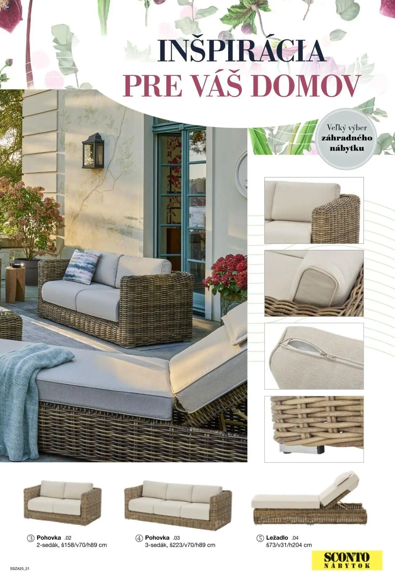 Nové Sconto nábytok akcie – leták je platný od 21.02.2025 | Strana: 21 | Produkty: Nábytok, Pohovka, Ležadlo