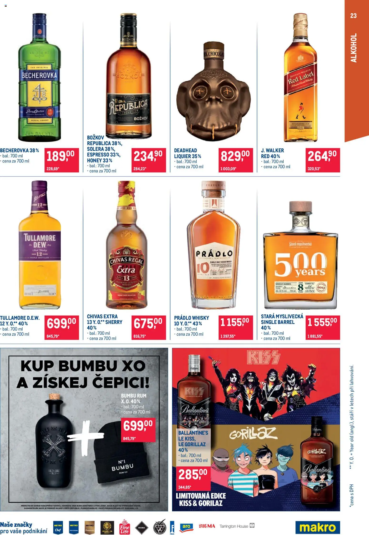 Makro leták - Pro milovníky jídla od 22.10.2025 | Strana: 23 | Produkty: Božkov Republica, Whisky, Stará myslivecká, Božkov